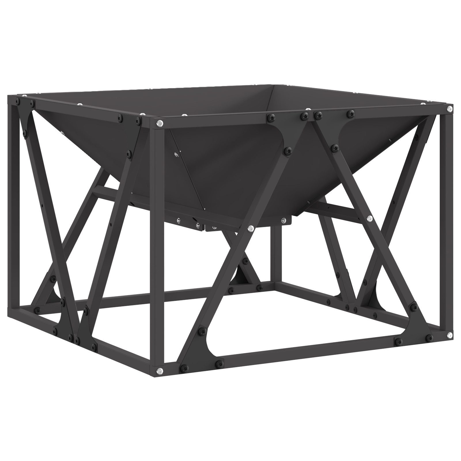 vidaXL Feuerstelle Feuerstelle Quadratisch Schwarz 50x50x35 günstig online kaufen
