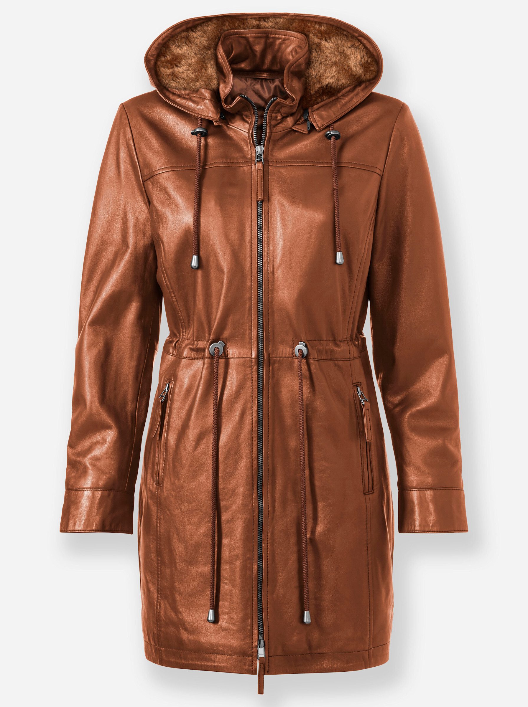 Allwetterjacke Leder-Jacke Langarm