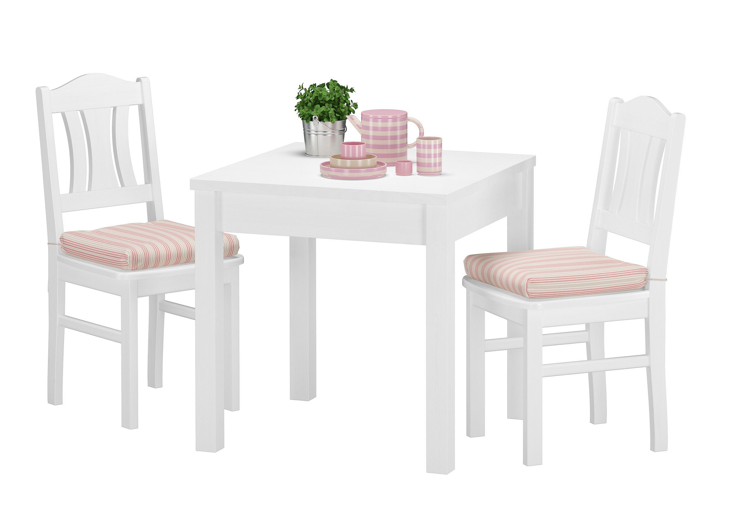 Tisch Küchentisch ERST-HOLZ Esstisch weiß glatt Massivholztisch Beine kleiner Küchentisch