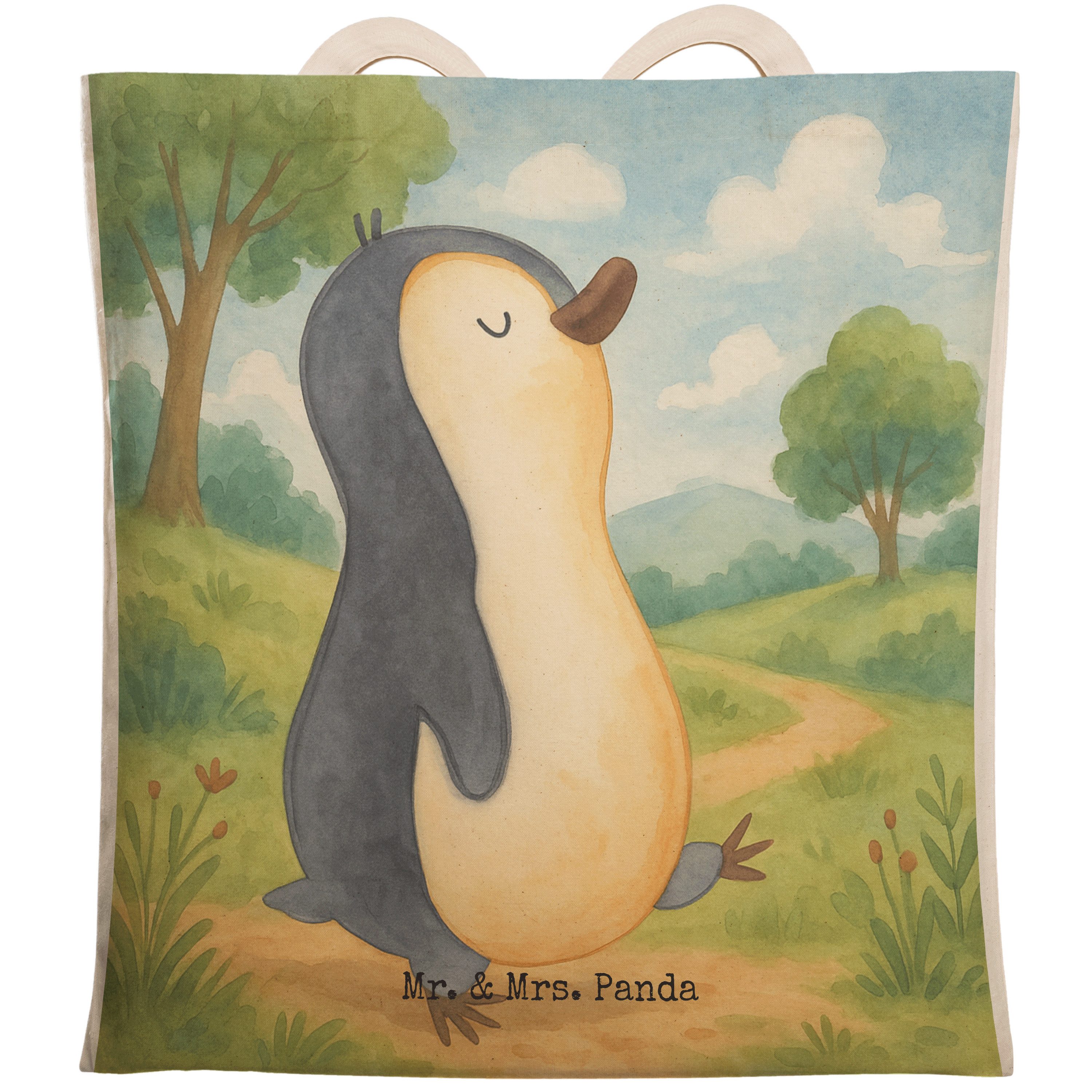 Tragetasche Pinguin marschieren Design, Einkaufstasche, Weiß, Tote Bag, Pinguine