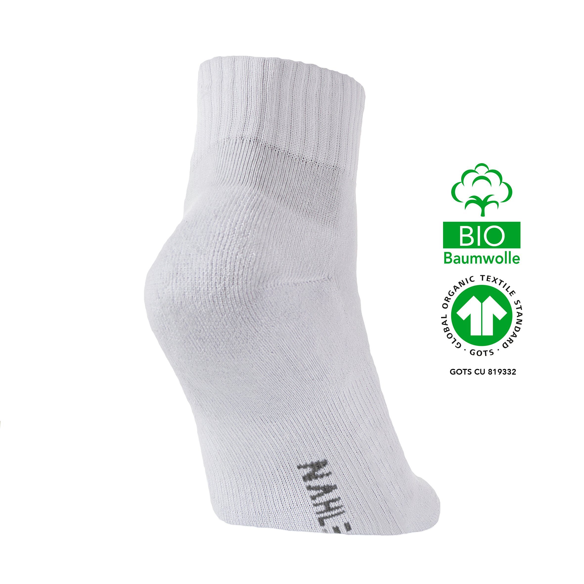 Ferse & Socken - Weiß Sohle Sneaker - 24 atmungsaktiv Arbeitssocken Damen NAHLE kein Bio-Baumwolle Paar gepolsterte Sportsocken (24-Paar) Herren für und Schwitzen