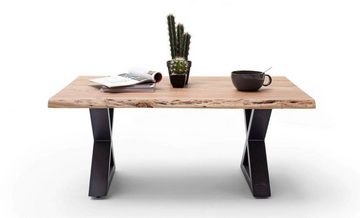MCA furniture Couchtisch Cartagen, Baumkante Akazie-massiv X-Form rechteckig natur