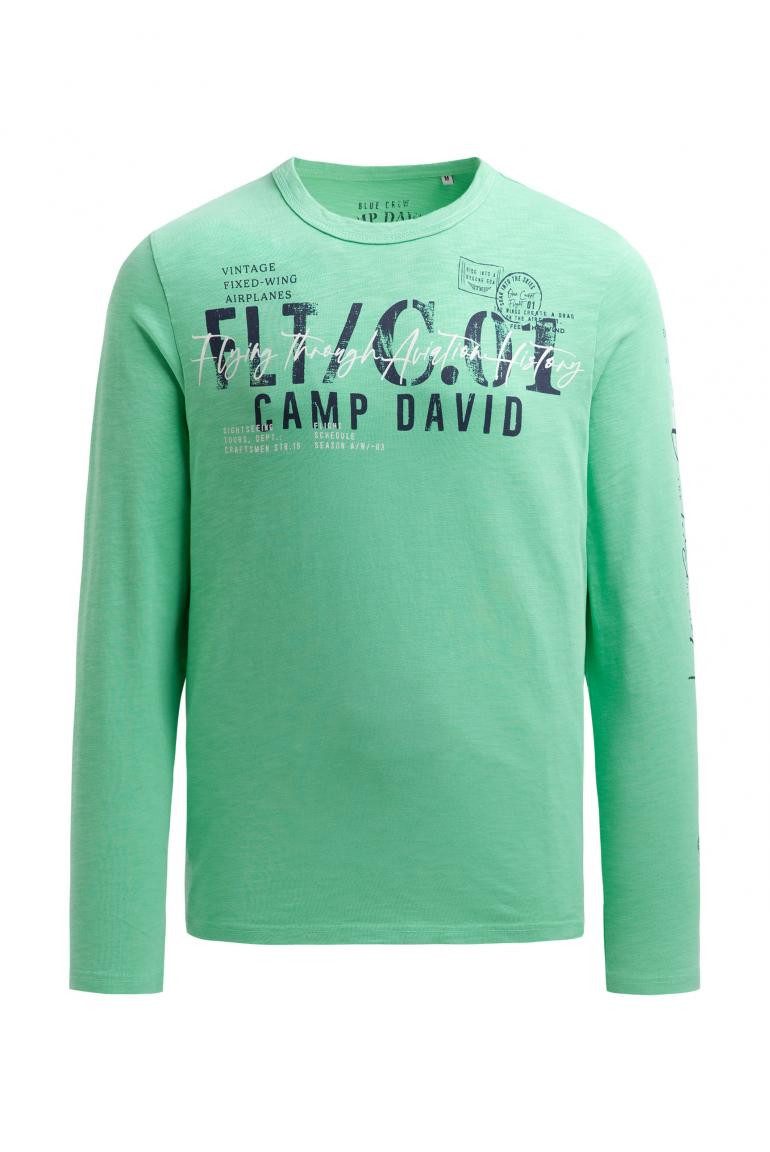 CAMP DAVID Langarmshirt mit Used Prints