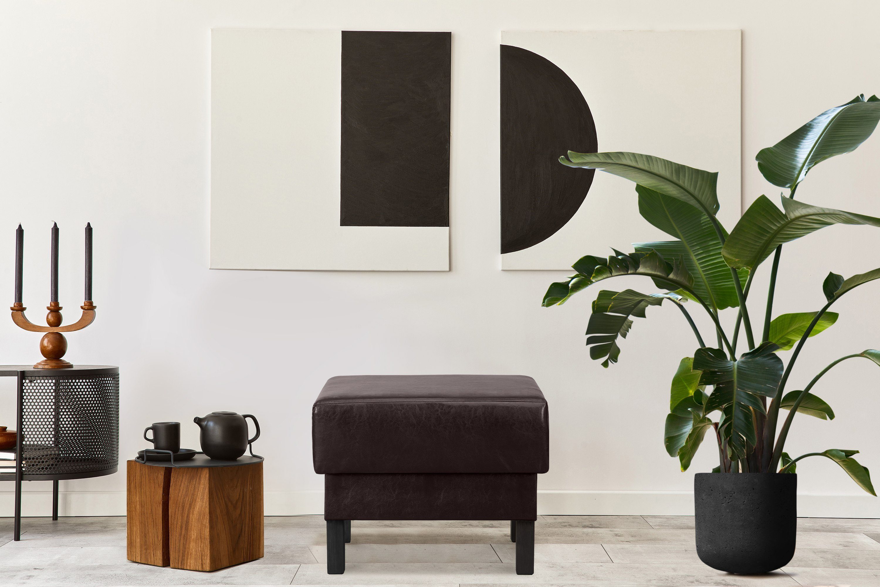 KONSIMO® Sitzhocker ESPECTO Pouffe Hocker, Kunstleder-Puffsessel, günstig online kaufen