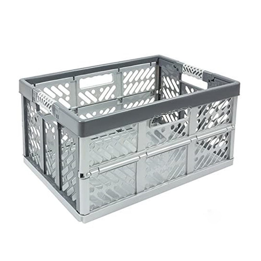 Klappbox 2er Set Klappbox silber/ grau 45 L Faltbox bis 50 kg