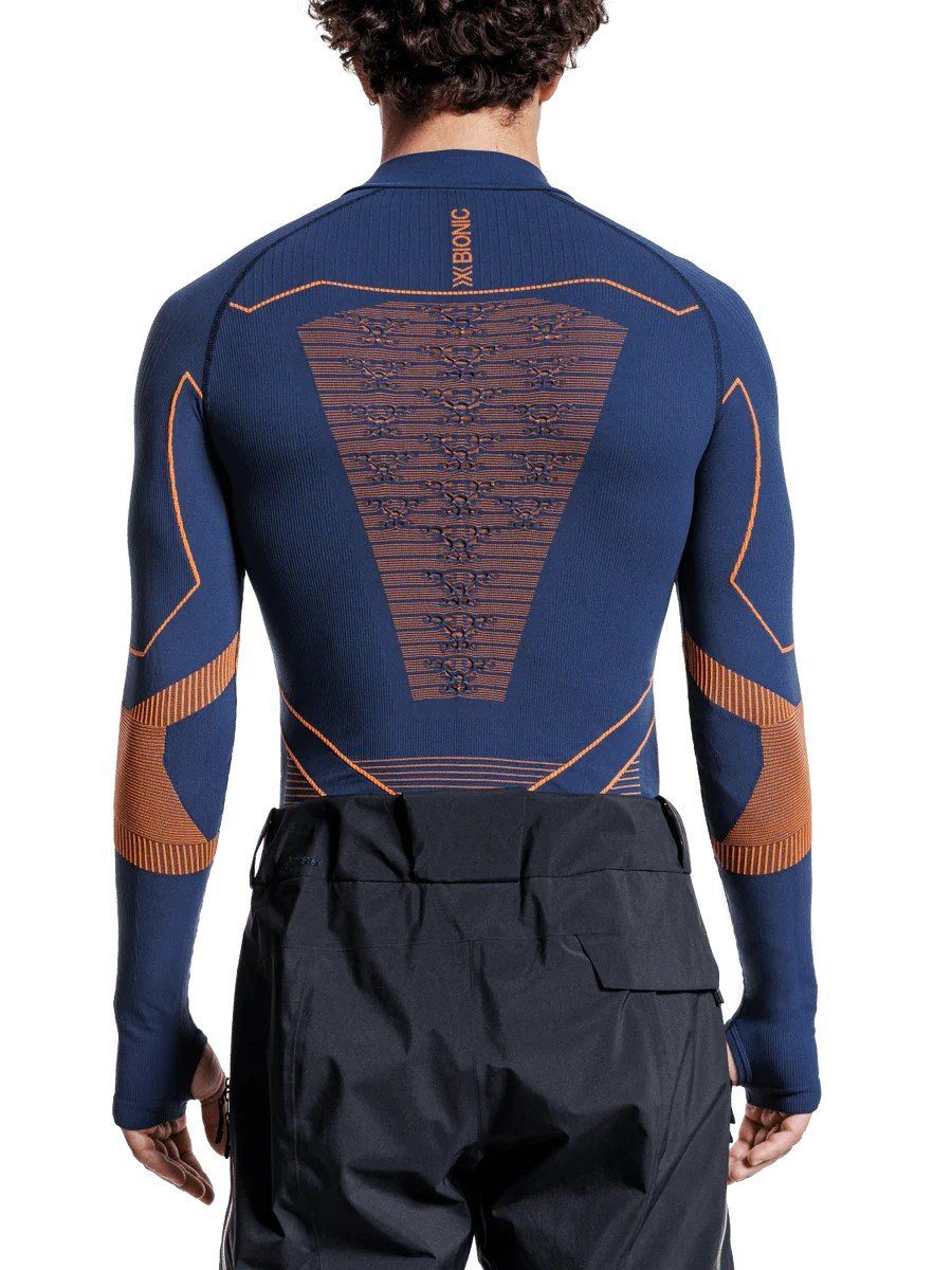 X-Bionic Langarmshirt Energy Accumulator Light Half Zip Unterwäsche marineblau/orange Herren