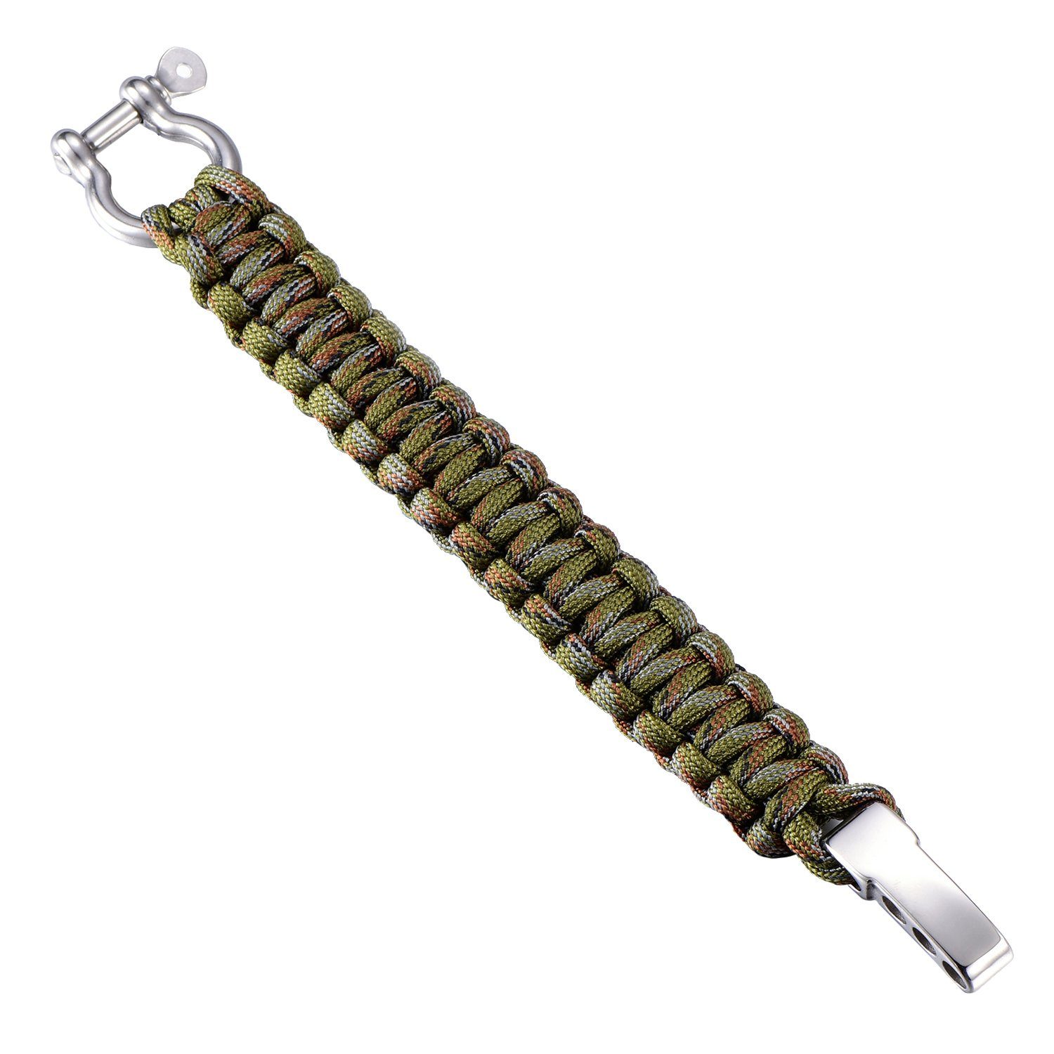 DonDon Armband DonDon Herren Survivalarmband Paracord Outdoor Armband geflochten (Packung, 1-tlg), Herren-Survivalarmband, Paracord, Outdoor-Armband olive-grau-braun