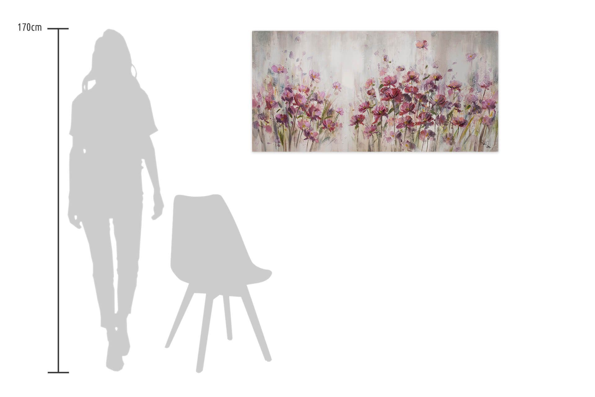 Gemälde KUNSTLOFT Wandbild Lilac HANDGEMALT 120x60 Leinwandbild Wohnzimmer 100% Reverie cm,