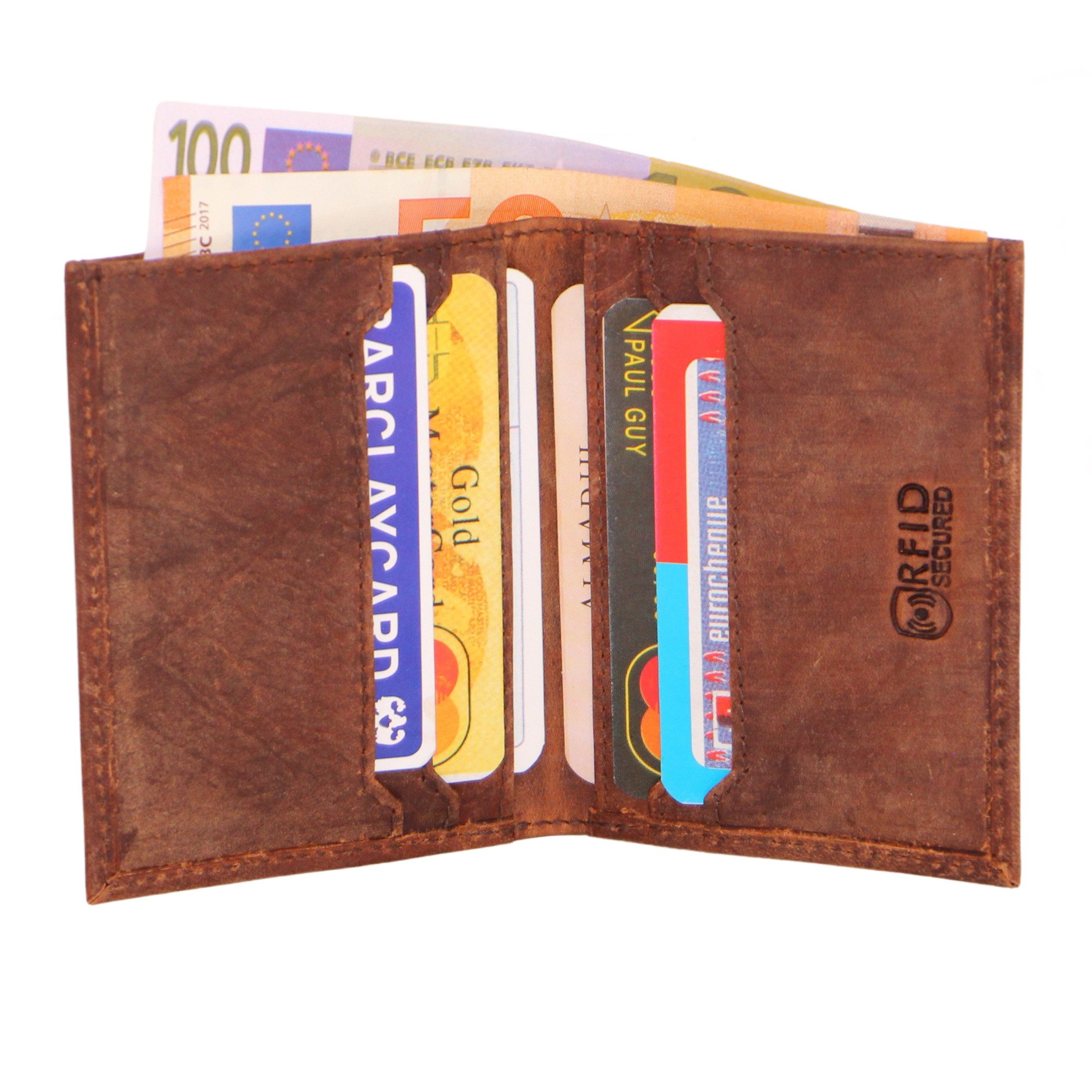 ALMADIH Mini Geldbörse Leder SP3 Portemonnaie Slim wallet mini Geldbörse 6 Fächer