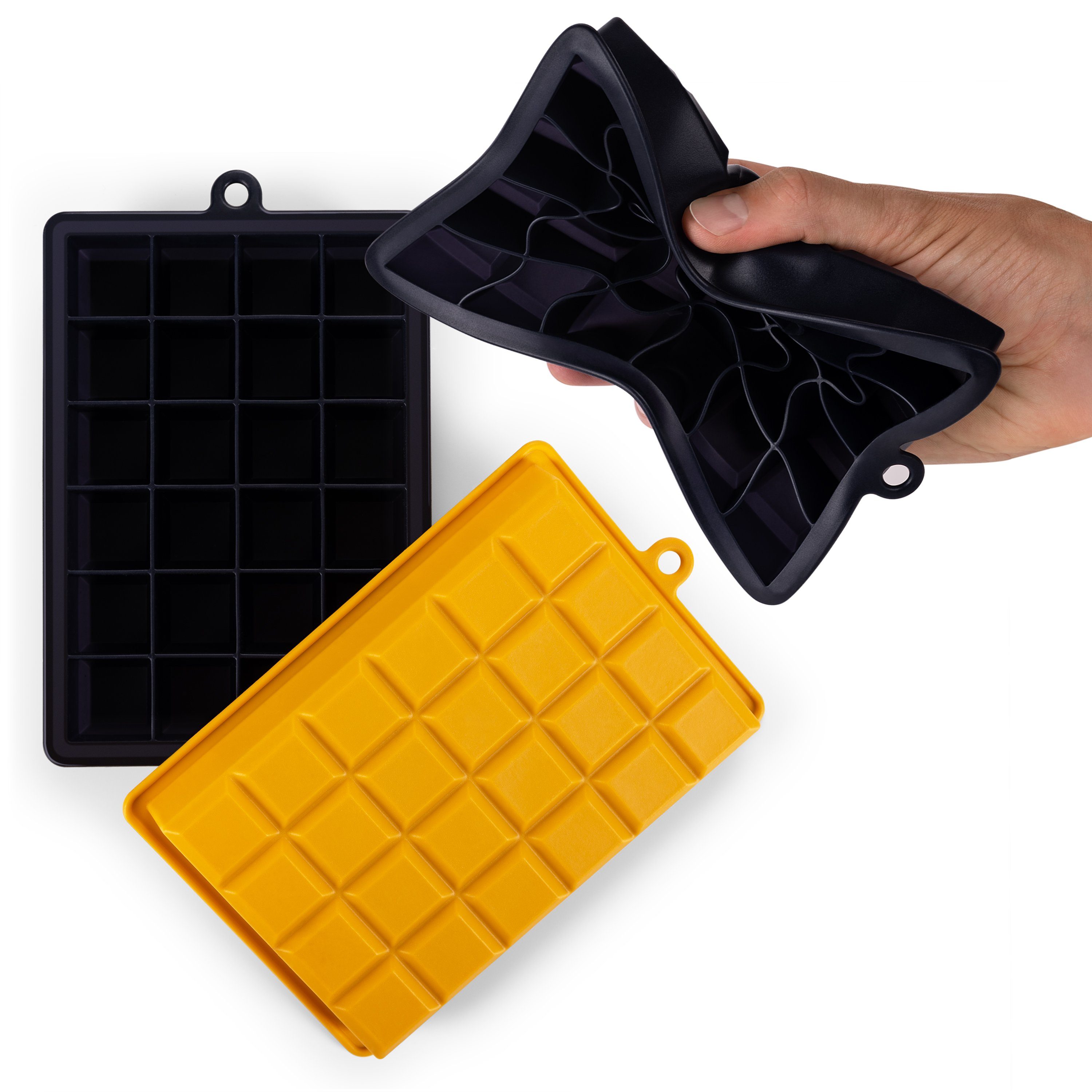 - Eiswürfelform M, Silikon Eiswürfel & frei, Schwarz 2x24er Würfel Pack, Herauslösen Leichtes Blumtal Würfelgröße Gelb Eiswürfelform BPA der