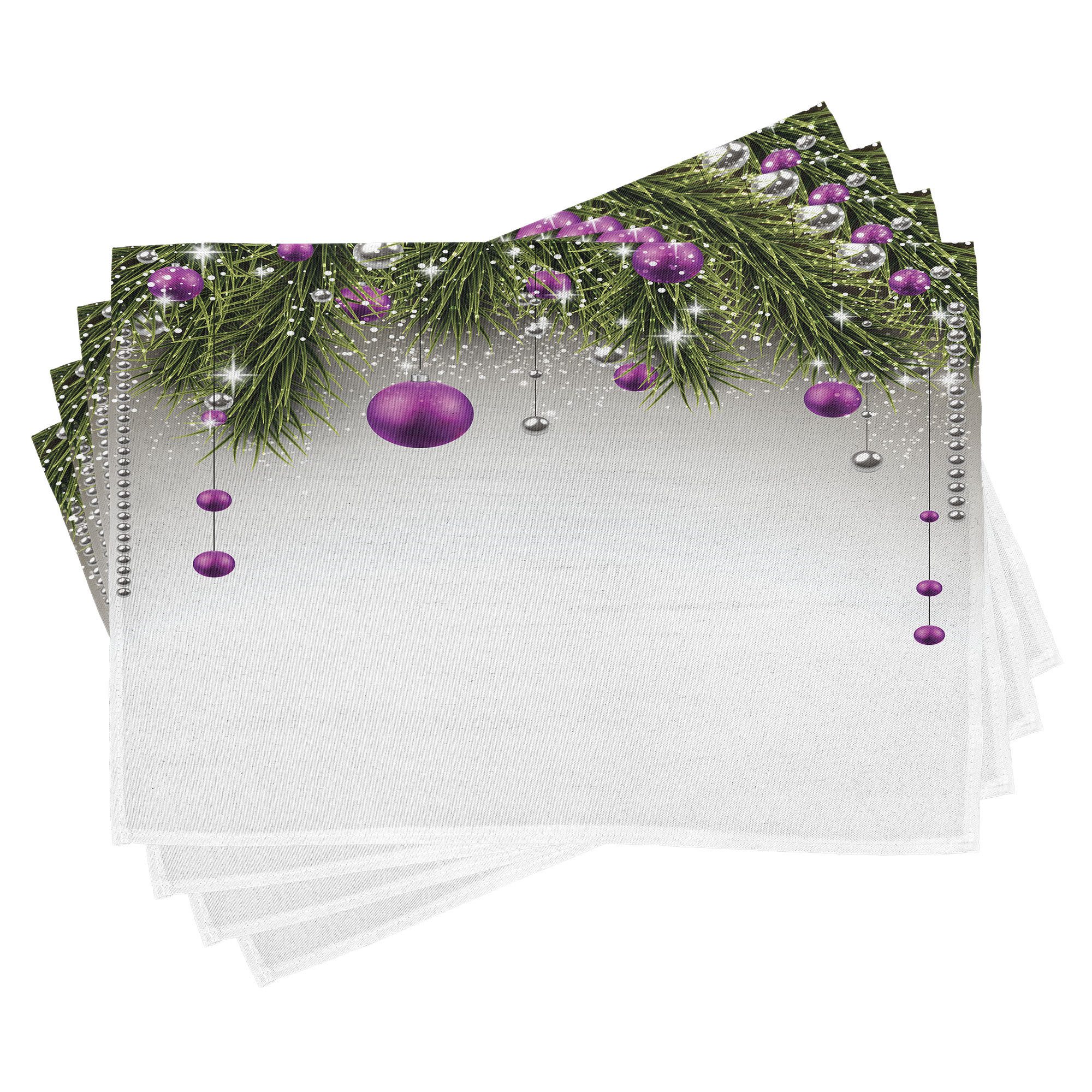 Abakuhaus Platzset Waschbare Stoff Esszimmer Küche Tischdekorations Digitaldruck, (4-teilig, 4-St., Set aus 4x), Weihnachten Baum