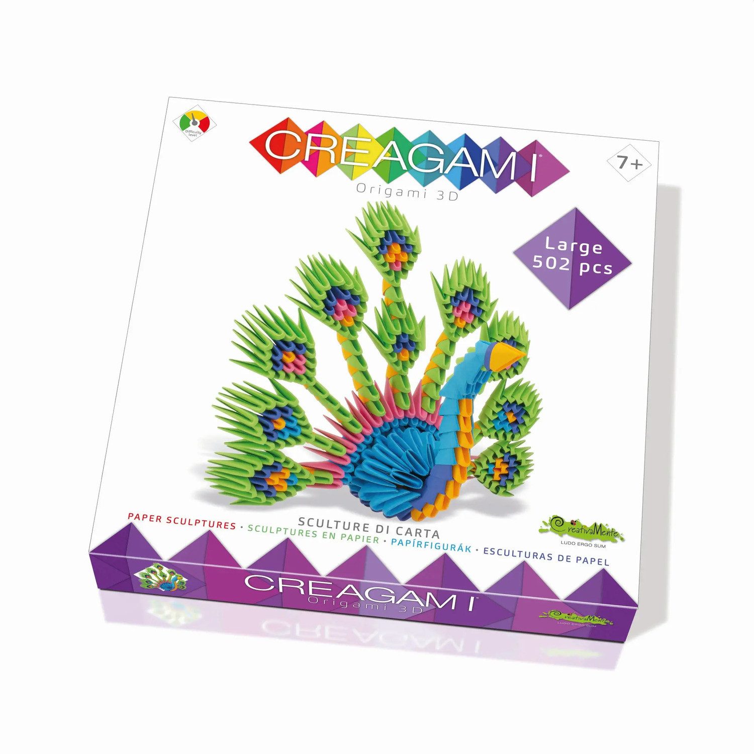 BrainBox Spiel CREAGAMI - Origami 3D Pfau 502 Teile