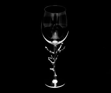Brillibrum Weinglas Exklusive Weingläser mit Metall Stiel im Ranken Design Weinglas Weinkelch Glas im Antik Stil besondere Wein Kelch Bordeauxglas