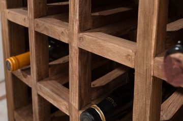 Casa Padrino Weinschrank Casa Padrino Landhausstil Weinschrank mit Schublade und Weinflaschen Regal Naturfarben 56 x 31 x H. 81 cm - Barschrank aus recyceltem Massivholz - Bar Möbel - Landhausstil Möbel