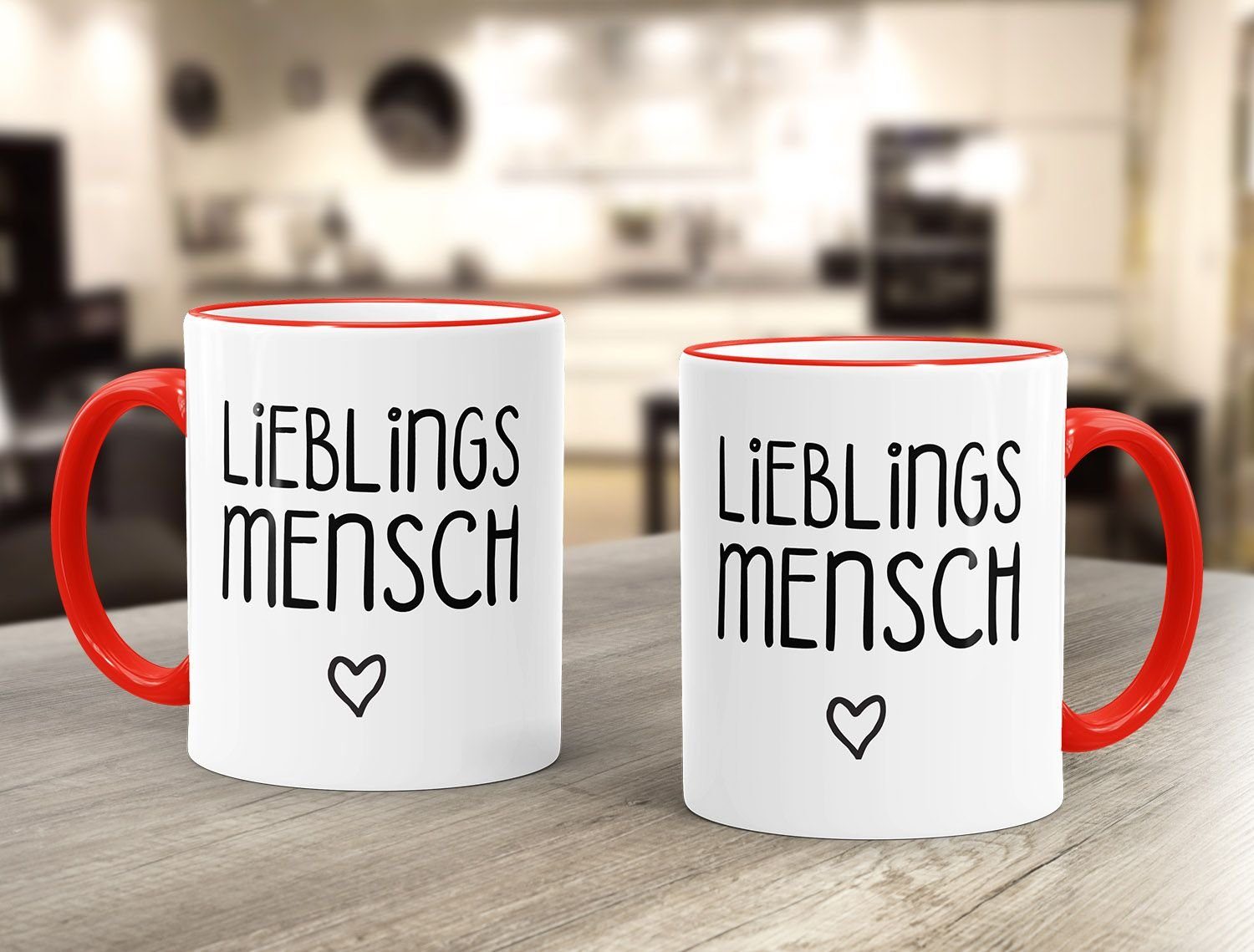 MoonWorks Freundin Kaffee-Tasse Liebe MoonWorks®, Lieblingsmensch Geschenk-Tasse Keramik Partner rot Tasse Freundschaft