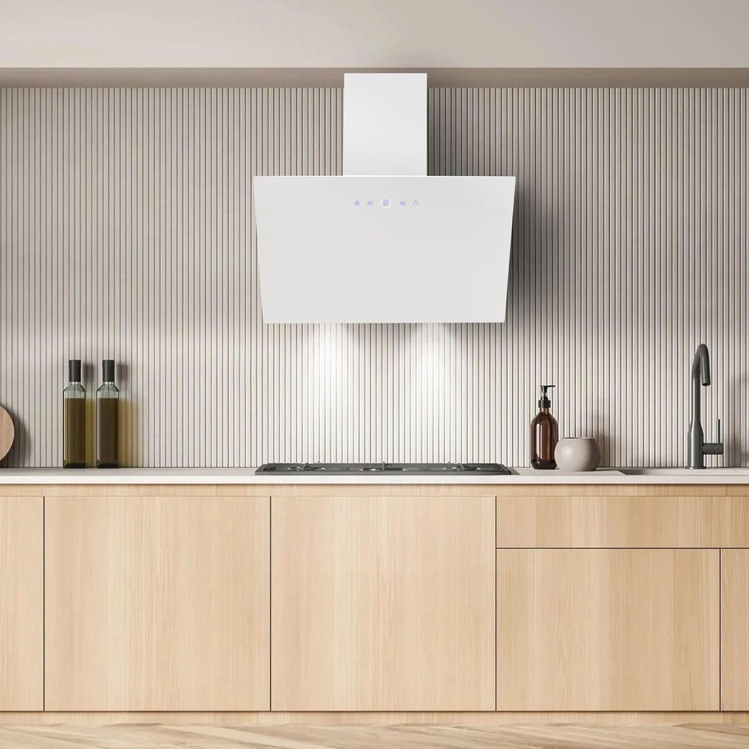 SNDOAS Wandhaube Dunstabzugshaube 60cm, kopffrei, mit 700 m³/h starker Saugleistung Dunstabzugshaube 60cm, kopffrei, mit 700 m³/h starker Saugleistung, Touchscreen & LED, 3 Stufen, Abluft/Umluft, Energieklasse A++