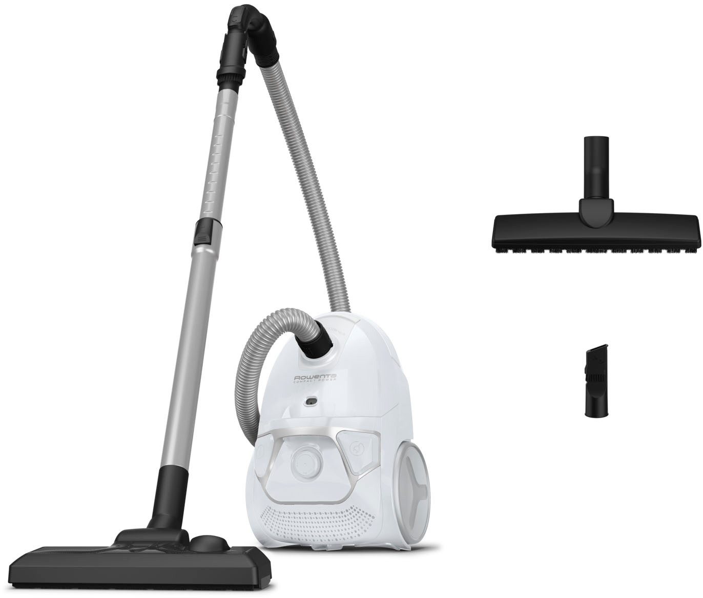 Rowenta Bodenstaubsauger Compact Power Parkett, mit Beutel, starke Saugkraft, kompaktes Design, 900 W, mit Beutel, 99,98% Filtrierung, Hygiene+ Beutelwechselsystem, RO3957