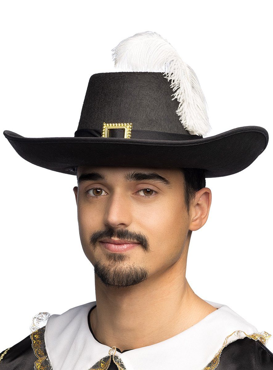 Boland Kostüm Schnallenhut Musketier mit weißer Feder, Barocker Hut im edle günstig online kaufen