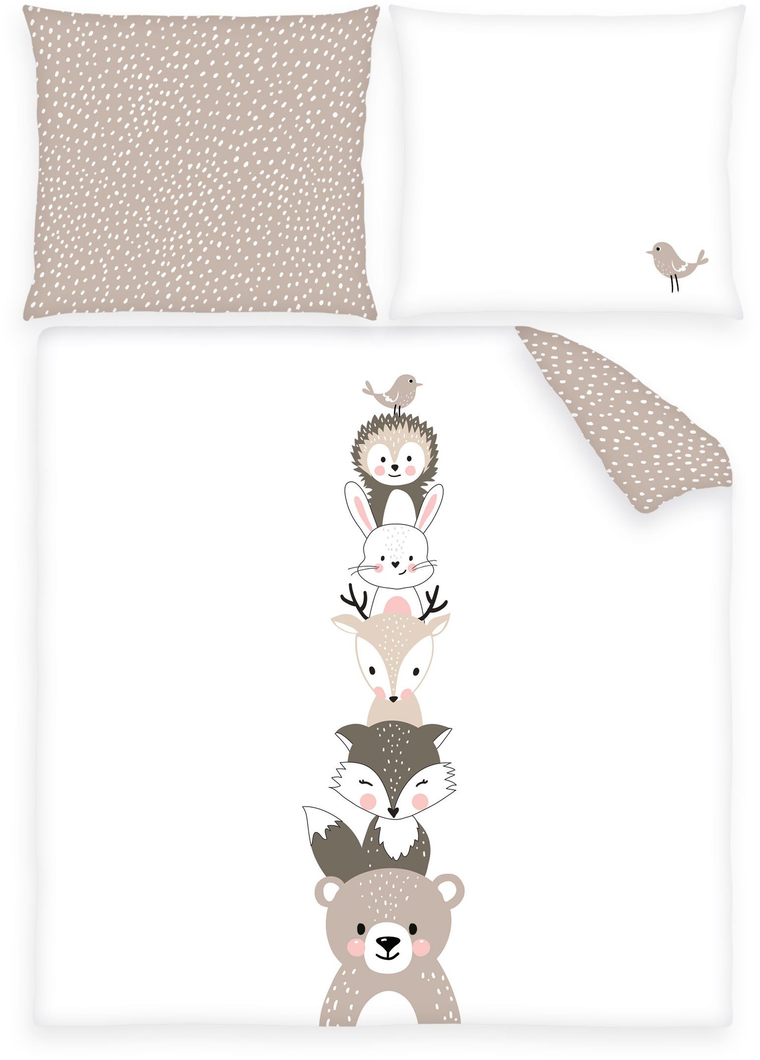 Baby Best Babybettwäsche babybest Woodland Crew, Renforcé, 2 teilig, mit Wendefunktion
