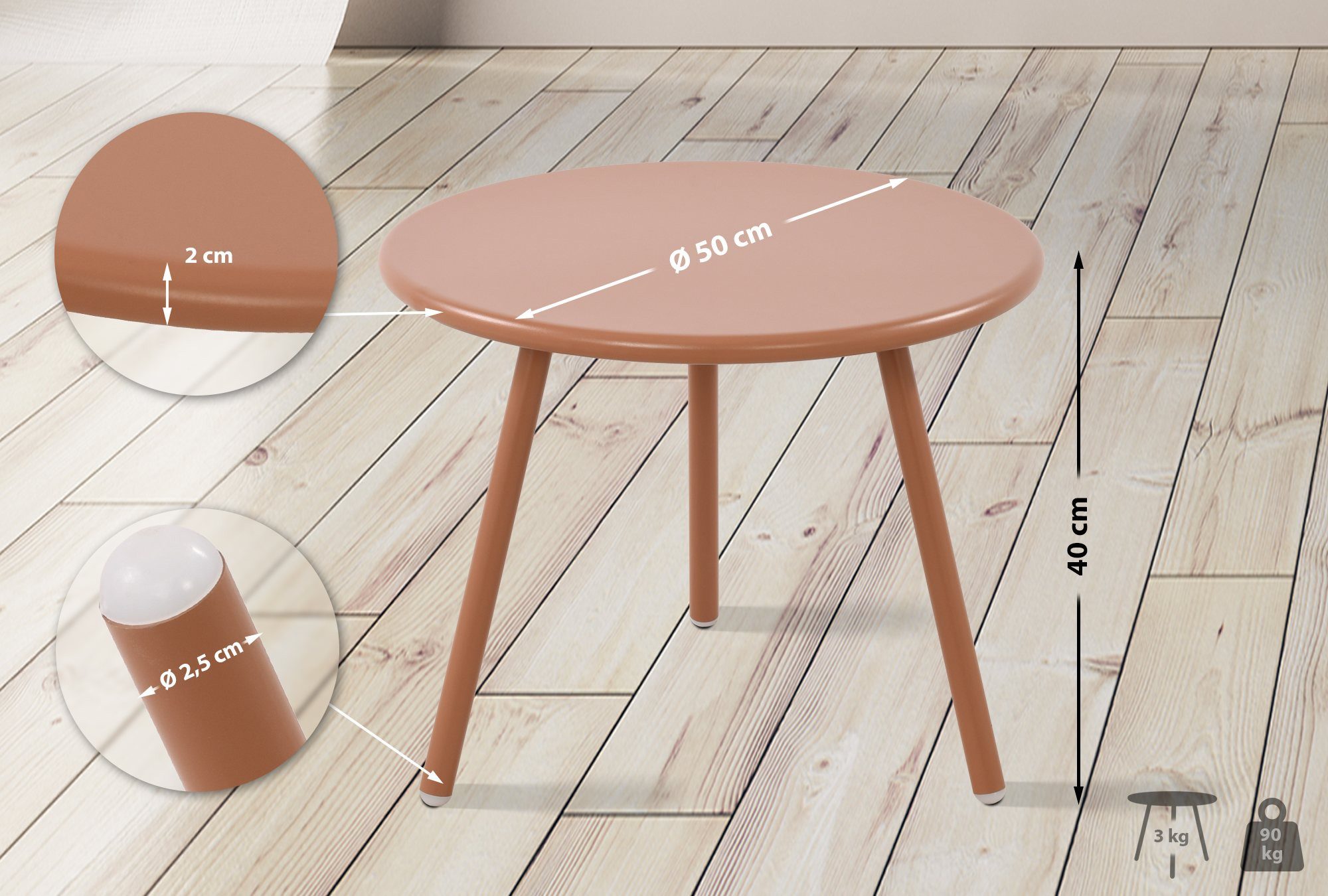 TPFLiving Couchtisch Belin (Tischplatte: Recyceltes Polypropylen, UV-bestän günstig online kaufen