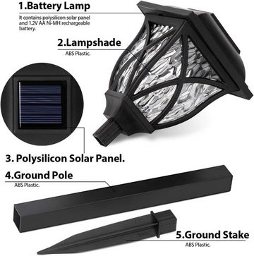 GIGALUMI LED Gartenleuchte, LED fest integriert, Warmweiß, solarbetriebene Weglichter, für Garten, Terasse, Landschaft, Gehweg, Warmweiß