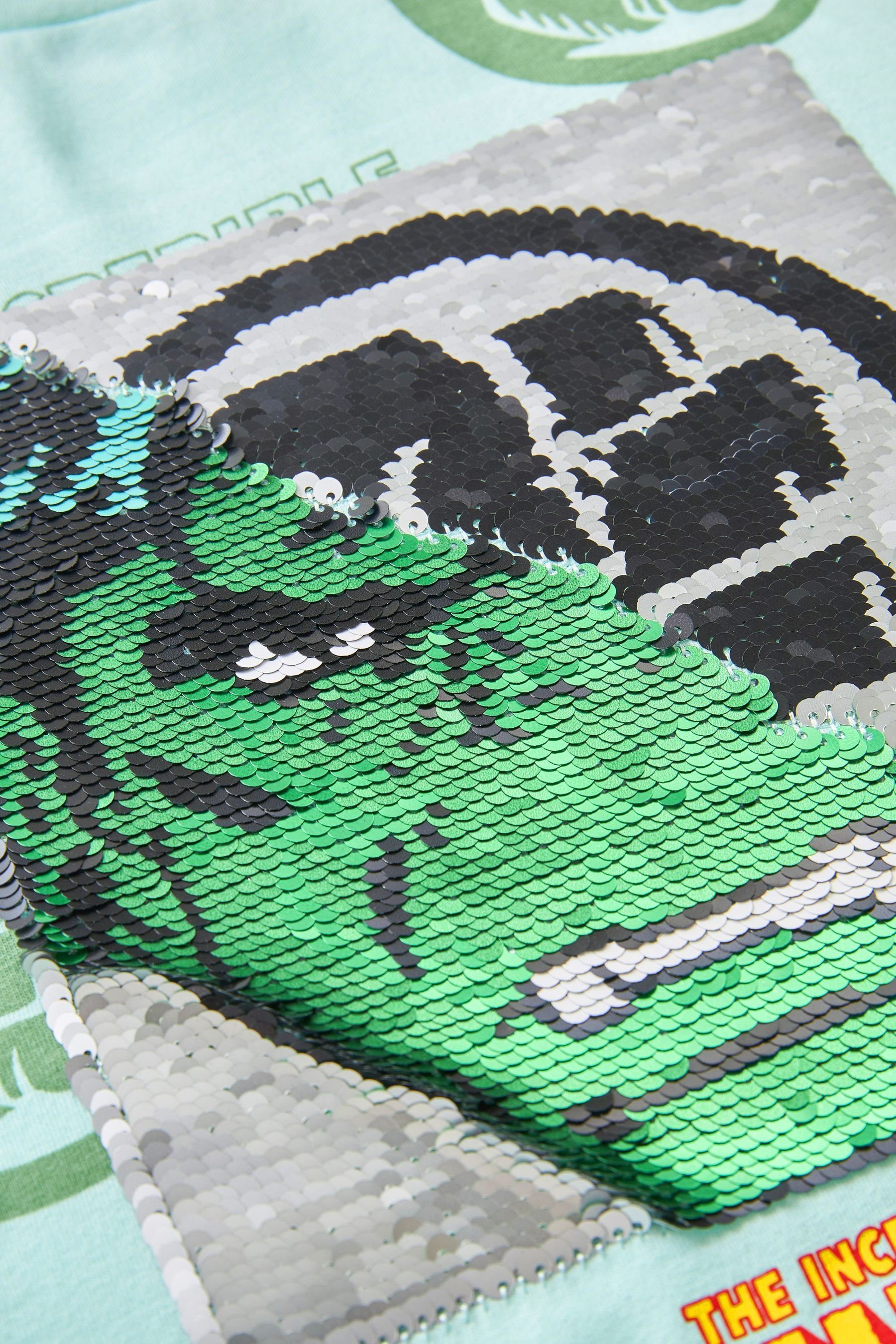 Next T-Shirt Green mit (1-tlg) von Incredible Minecraft Hulk Pailletten T-Shirt