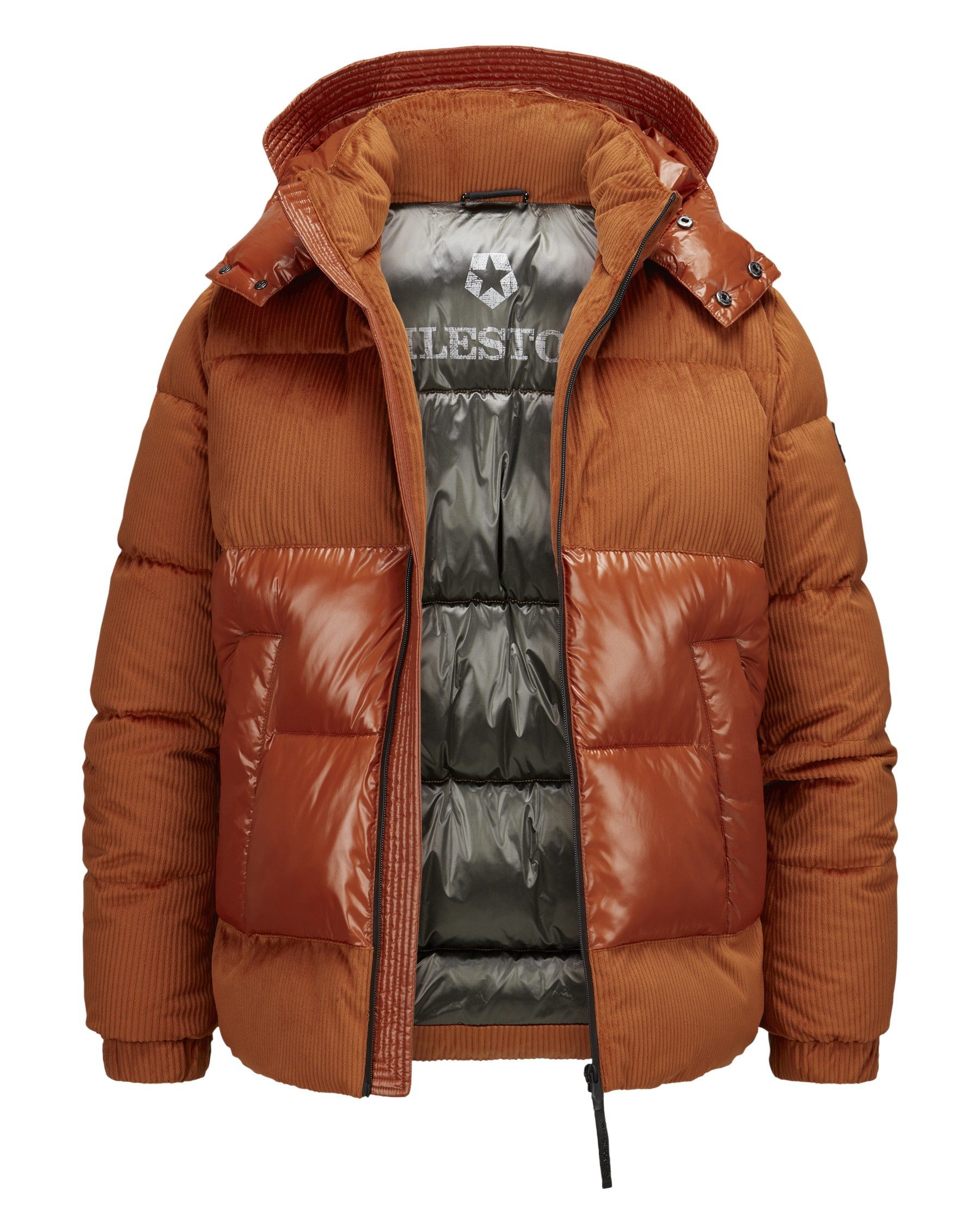 Milestone Steppjacke MSNaples Winterjacke im Material-Mix mit abtrennbarer Kapuze