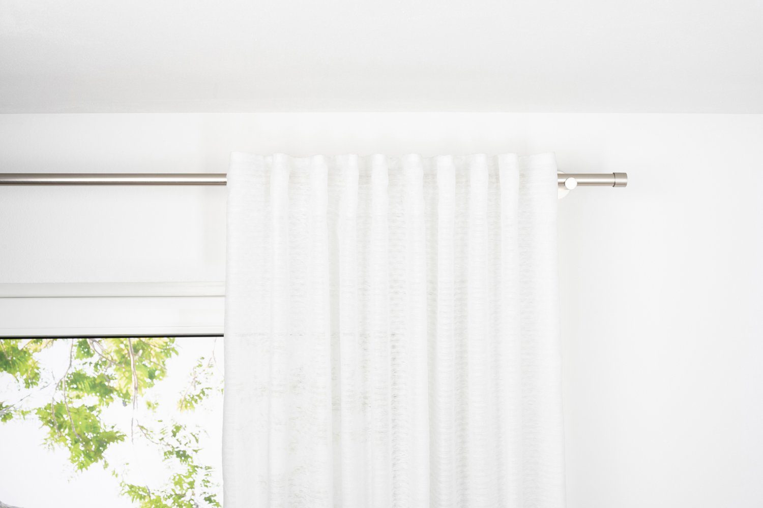 Vorhang Weiß verdeckte 100% Schlaufenschal Schlaufen moderner ondeco, (1 Polyester, St), Dot,