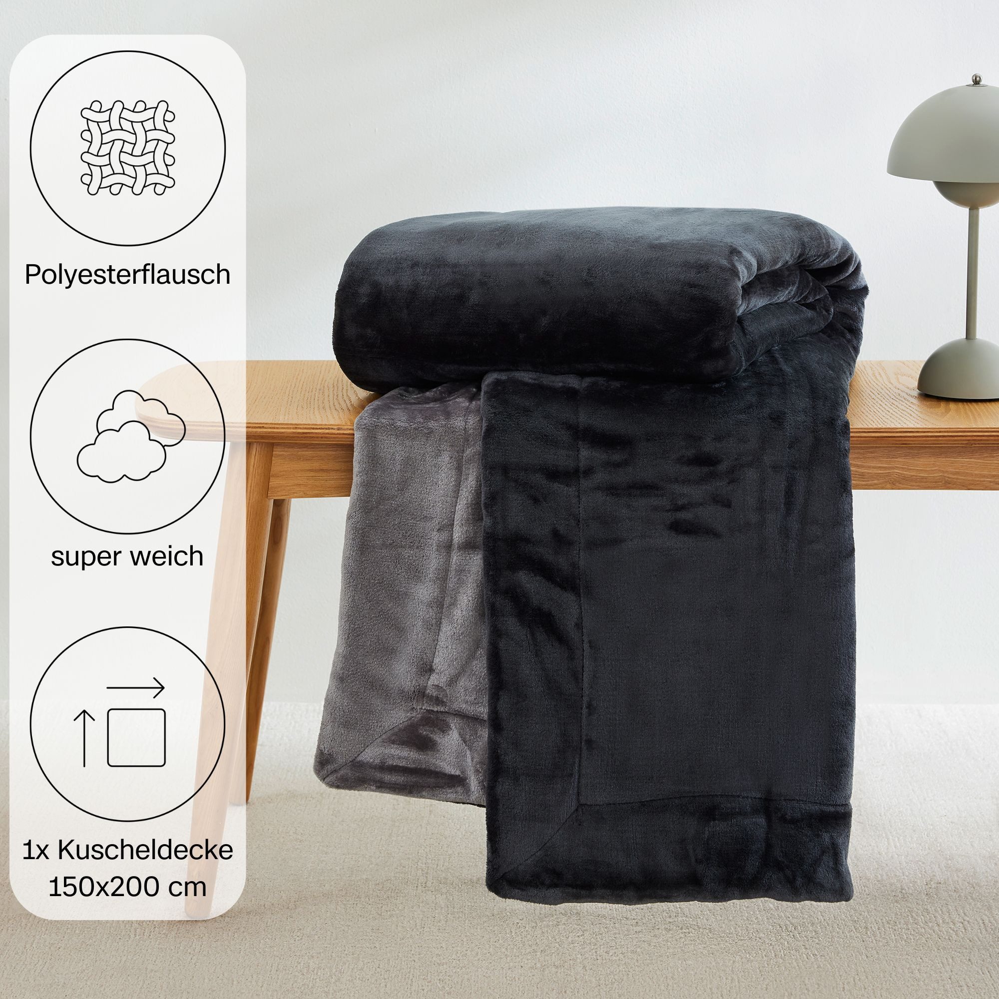 Wohndecke Doublesoft, Kuscheldecke, Deal, Kissen geschenkt!, s.Oliver, Kuscheldecke 150x200 cm, GRATIS-Zugabe:2x Kissenhülle (Reißverschluss)