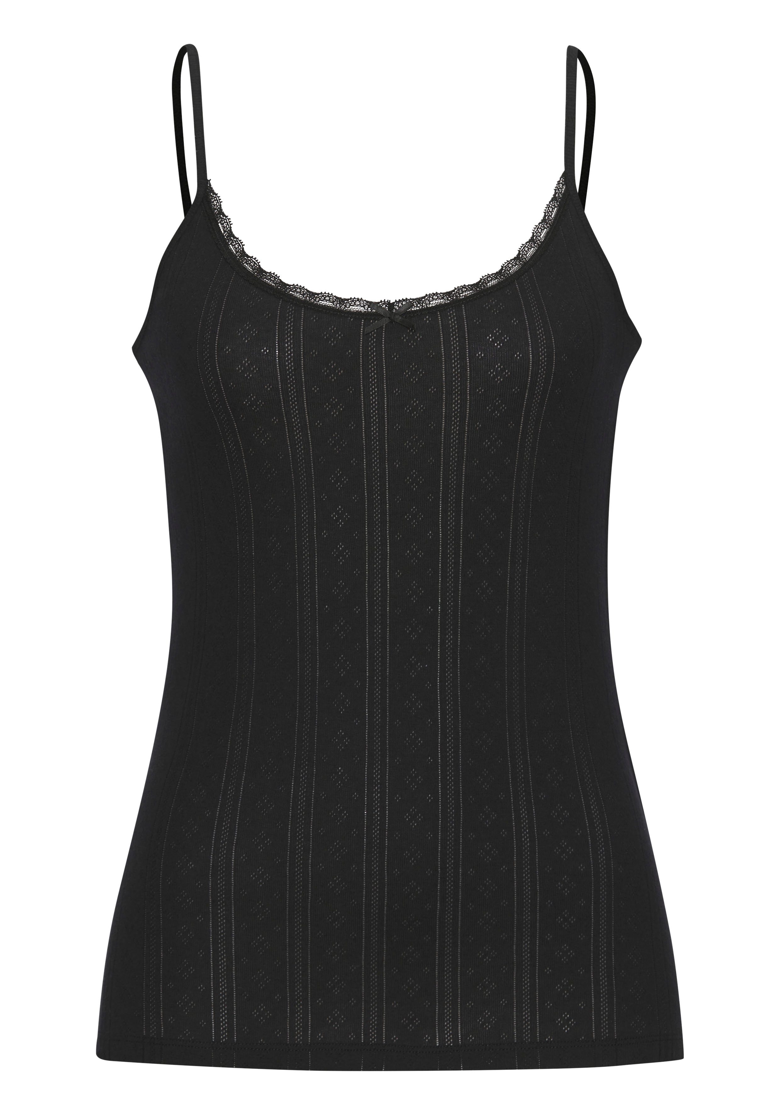 Vivance by Lascana Unterhemd (2er-Pack) aus weicher Pointelle-Ware mit Spitze, reine Baumwolle