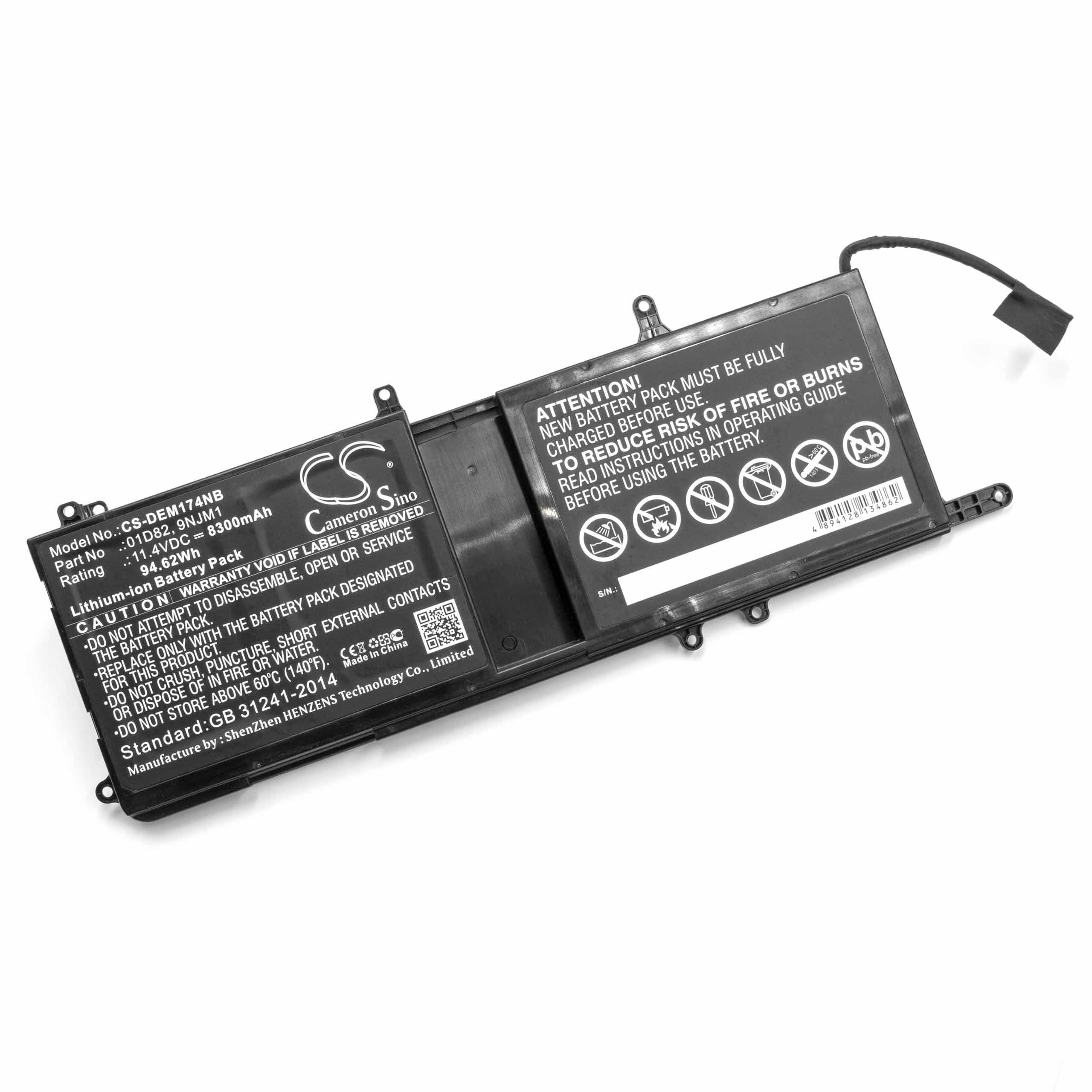 vhbw passend für Dell Alienware 17 ALW17C-D3739S, 17 ALW17C-D3748B, 17 Laptop-Akku 8300 mAh