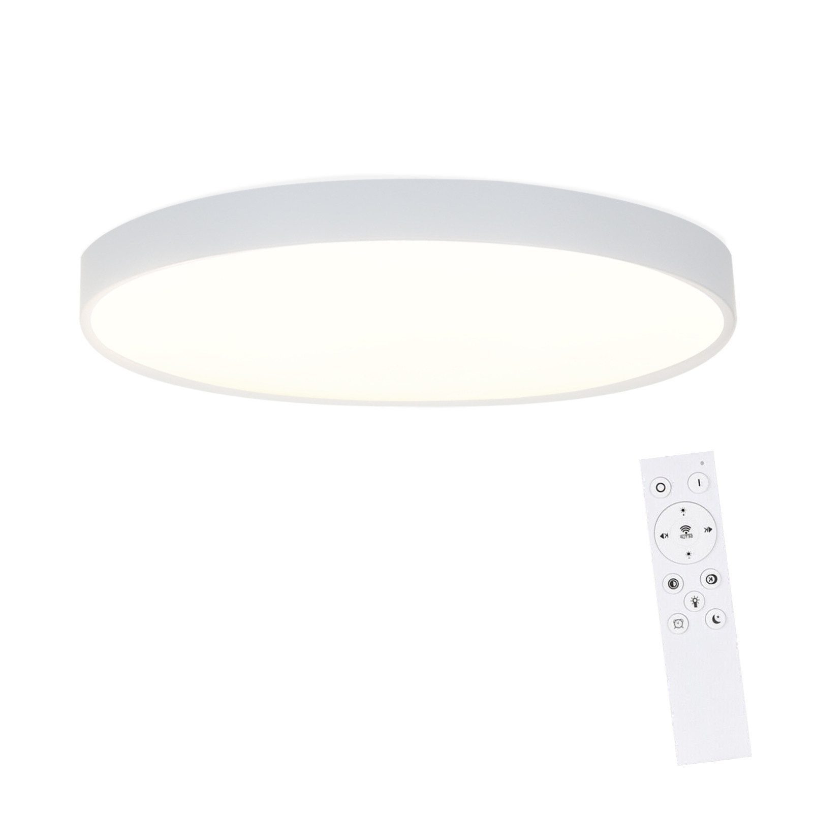 ZMH LED Deckenleuchte Stufenlos ∅37 X 2.5 cm, Dimmbar, LED fest integriert, Tageslichtweiß, warmweiß-kaltweiß, Weiß /Schwarz