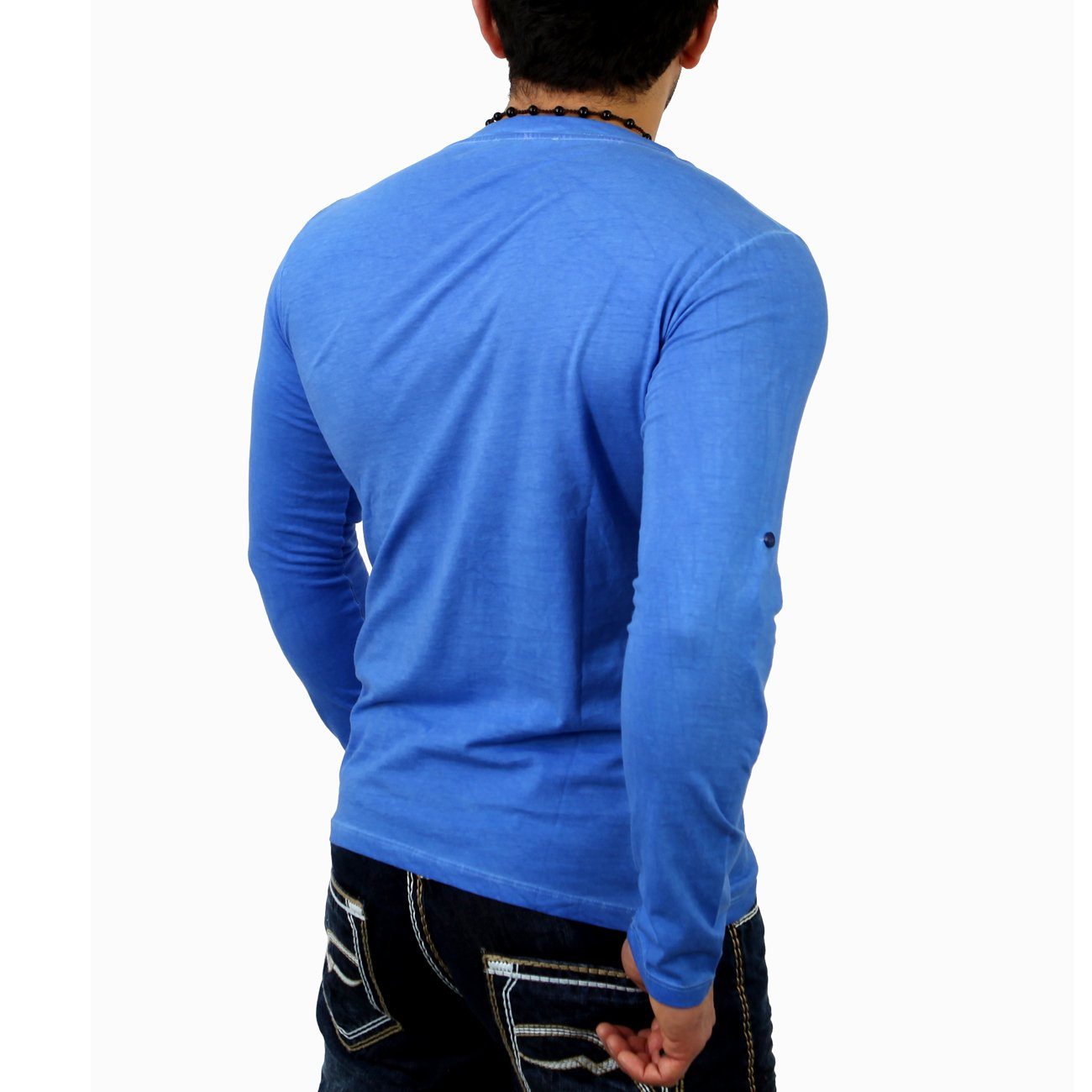 Reslad Langarmshirt Reslad Herren V-Neck Longshirt günstig online kaufen