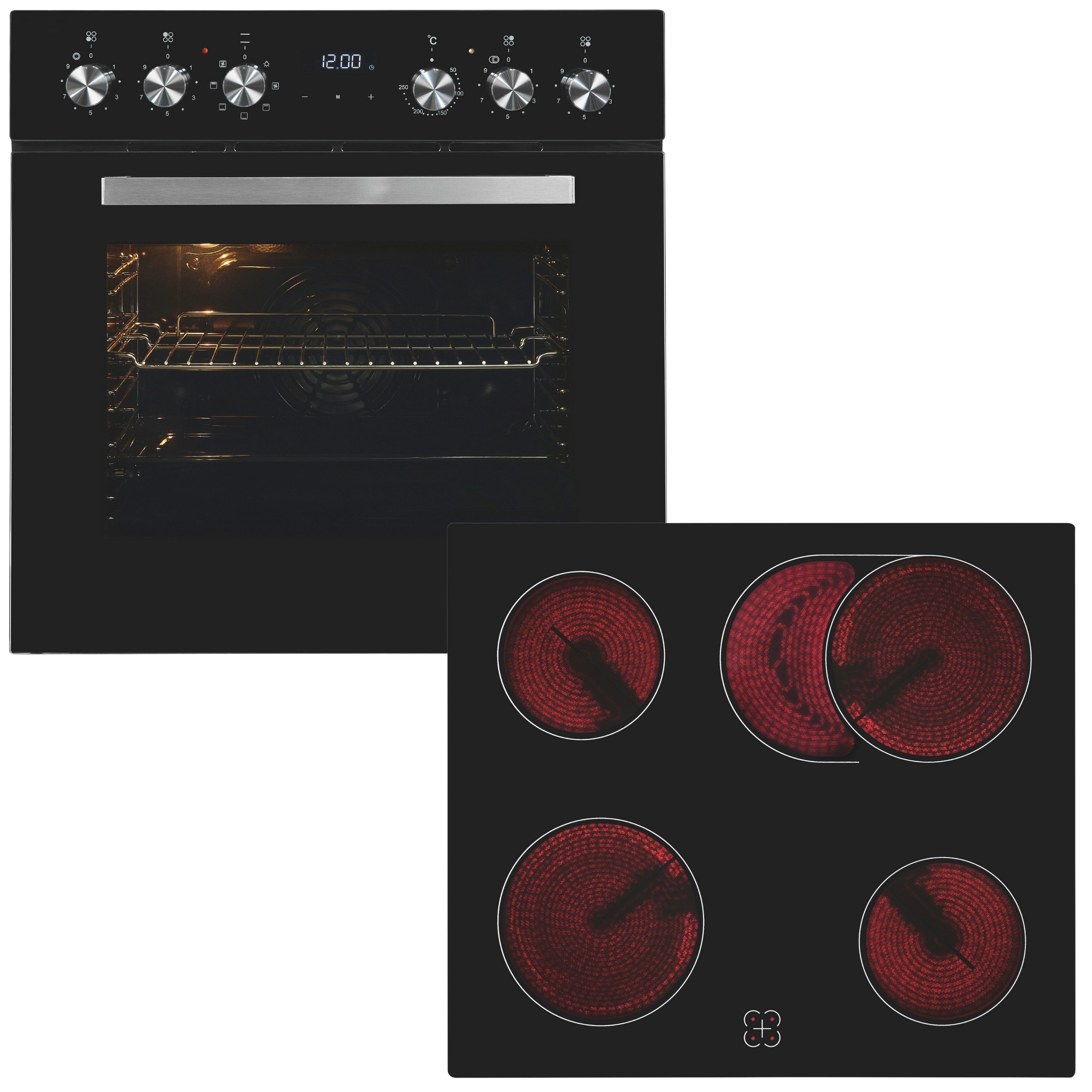 exquisit Elektro-Herd-Set EHE157-UBZ-020 schwarz