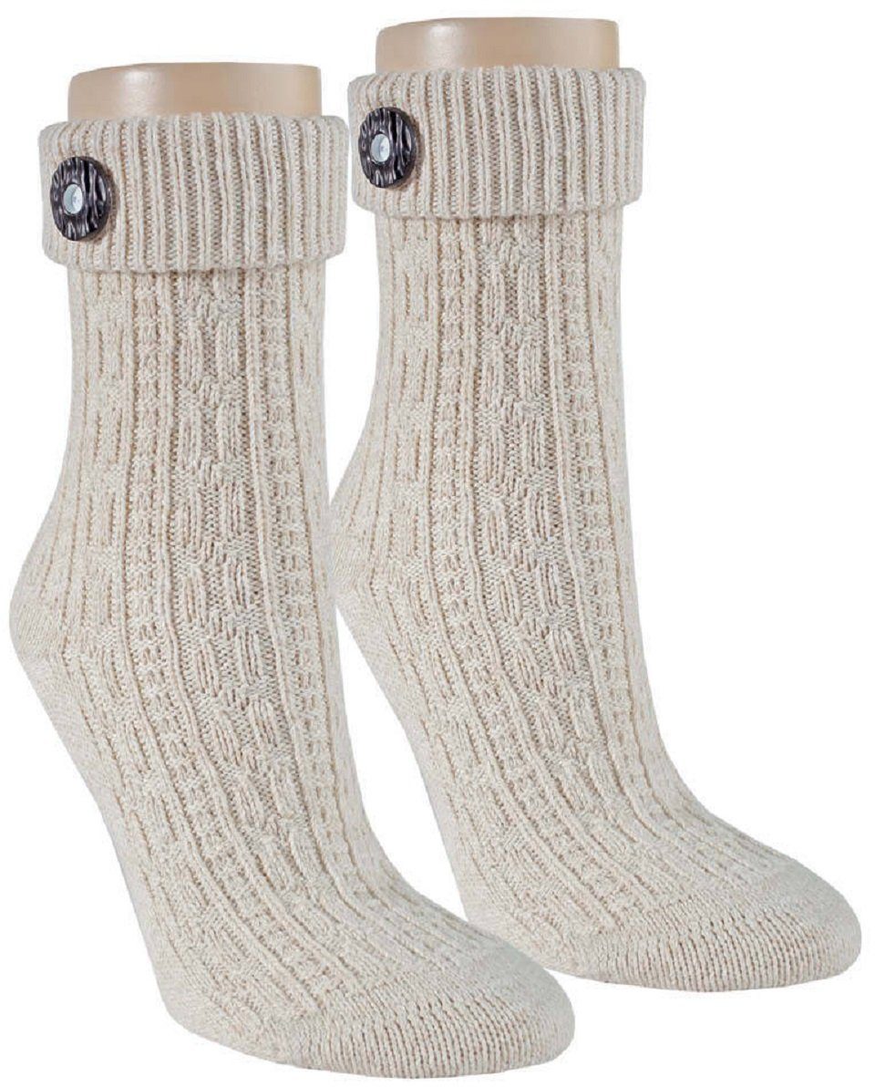 Trachtenstrümpfe mit Harmony Socken Trachtensocken Trachten RS Sneakersocken (1 Hirschhornpin mit 39/42 Paar) Knopf Pin