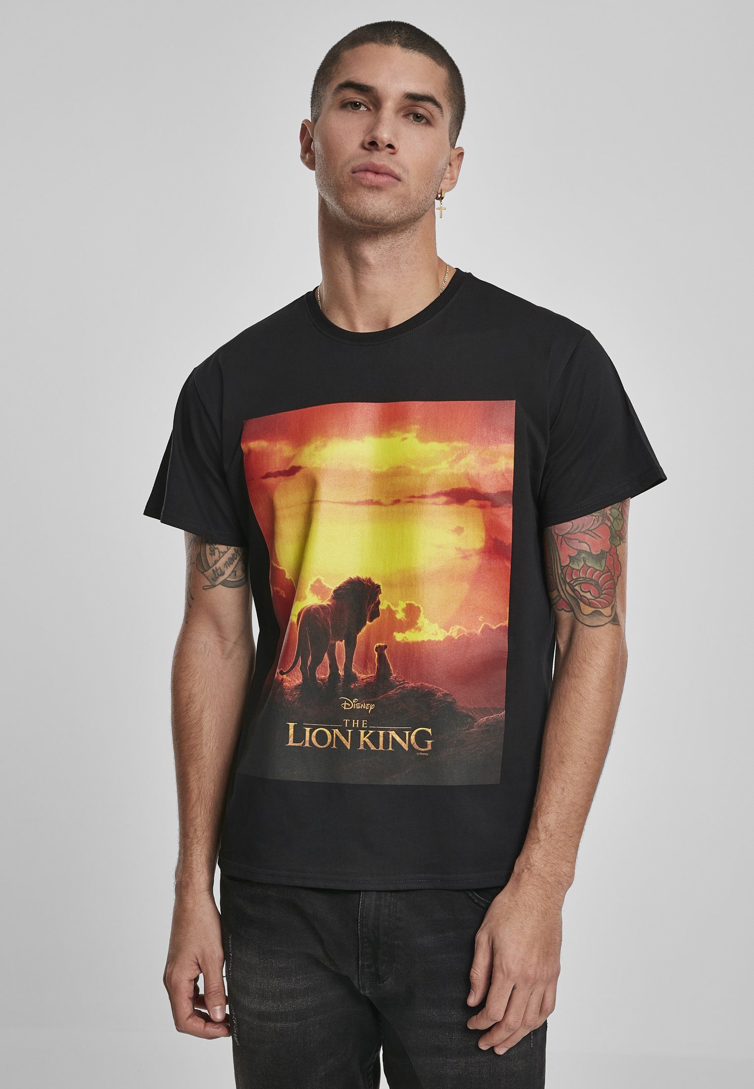 Tee (1-tlg) Merchcode King T-Shirt Herren Sunset Lion