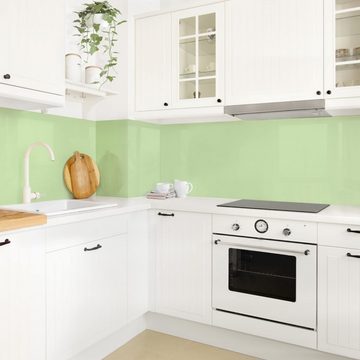 Bilderdepot24 Küchenrückwand pastell dekor einfarbig Wandpaneel Mint Wandverkleidung Küche, (1-tlg., Nischenrückwand - für Fliesenspiegel ohne Bohren - matt), Spritzschutz Rückwand Küche Herd - Folie selbstklebend versch. Größen