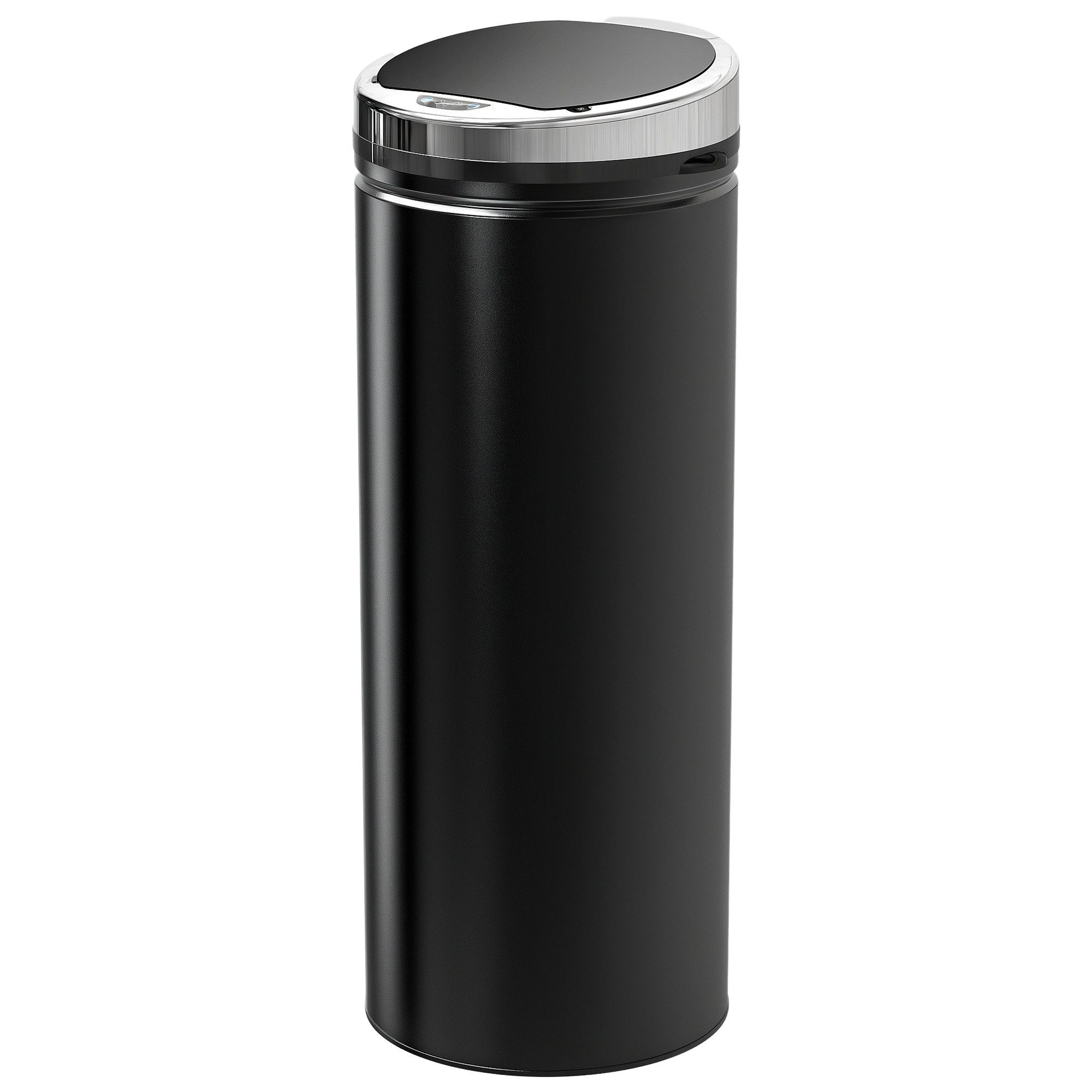 HOMCOM Mülleimer Sensor 50L mit Bewegungssensor Abfalleimer Schlafzimmer, für Bad, Büro, Küche, Esszimmer, Stahl, Schwarz