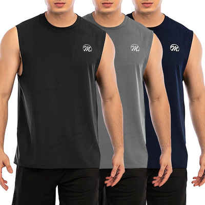 MEETYOO Tanktop Herren Tanktop 3er-Pack Ärmelloses Shirt (Basic Tanktop Kurzarm, Funktionsshirt, Laufshirt) T-Shirt, Unterhemd, Trägerhemd, Tankverschluss