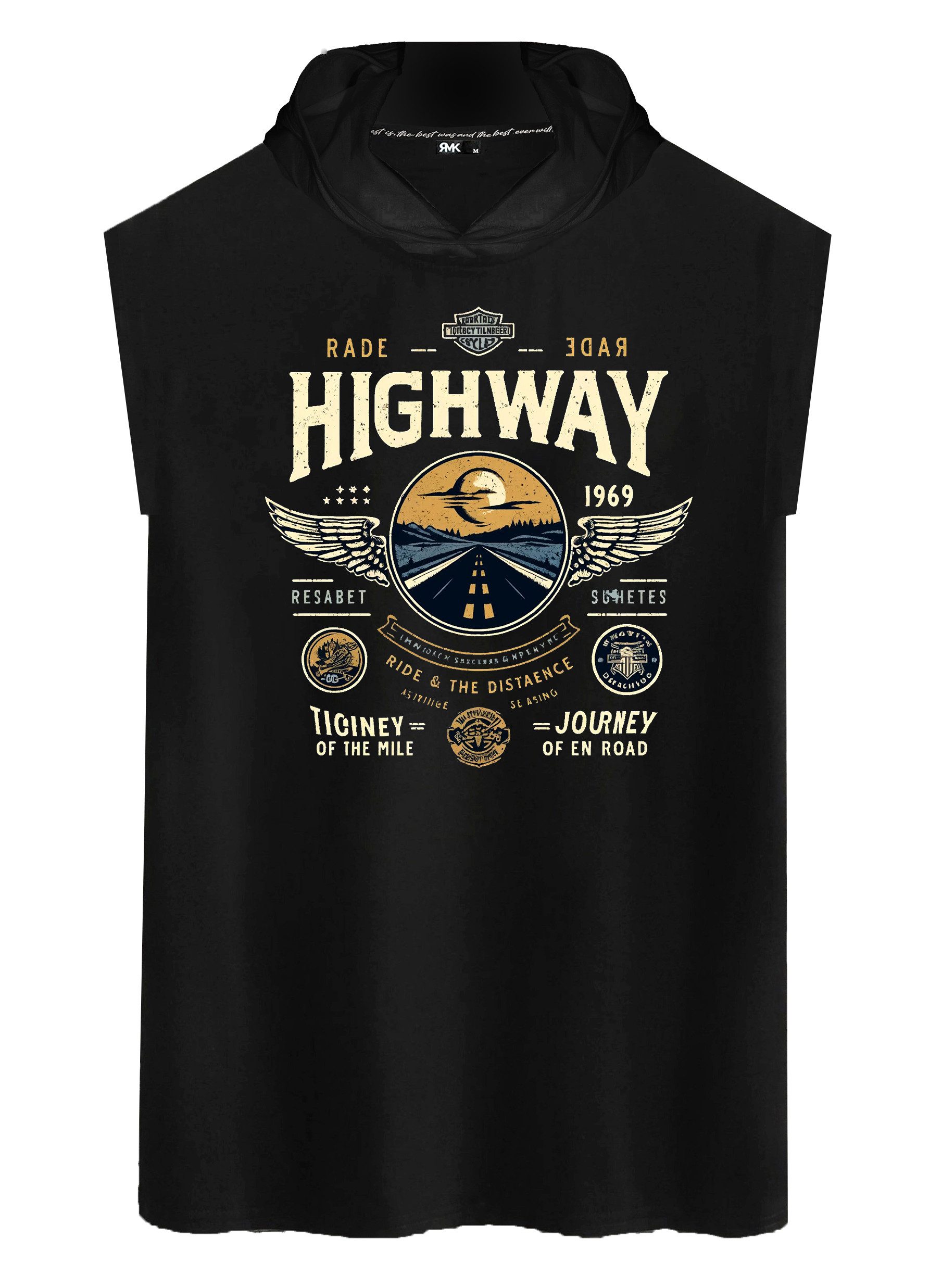 RMK Tanktop Herren Shirt Muskelshirt Gym Ärmellos mit Highway Motorrad aus günstig online kaufen