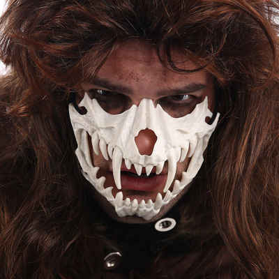 CHAKS Verkleidungsmaske Halloween Maske 'Skelett Werwolf Gebiss', Halbmas