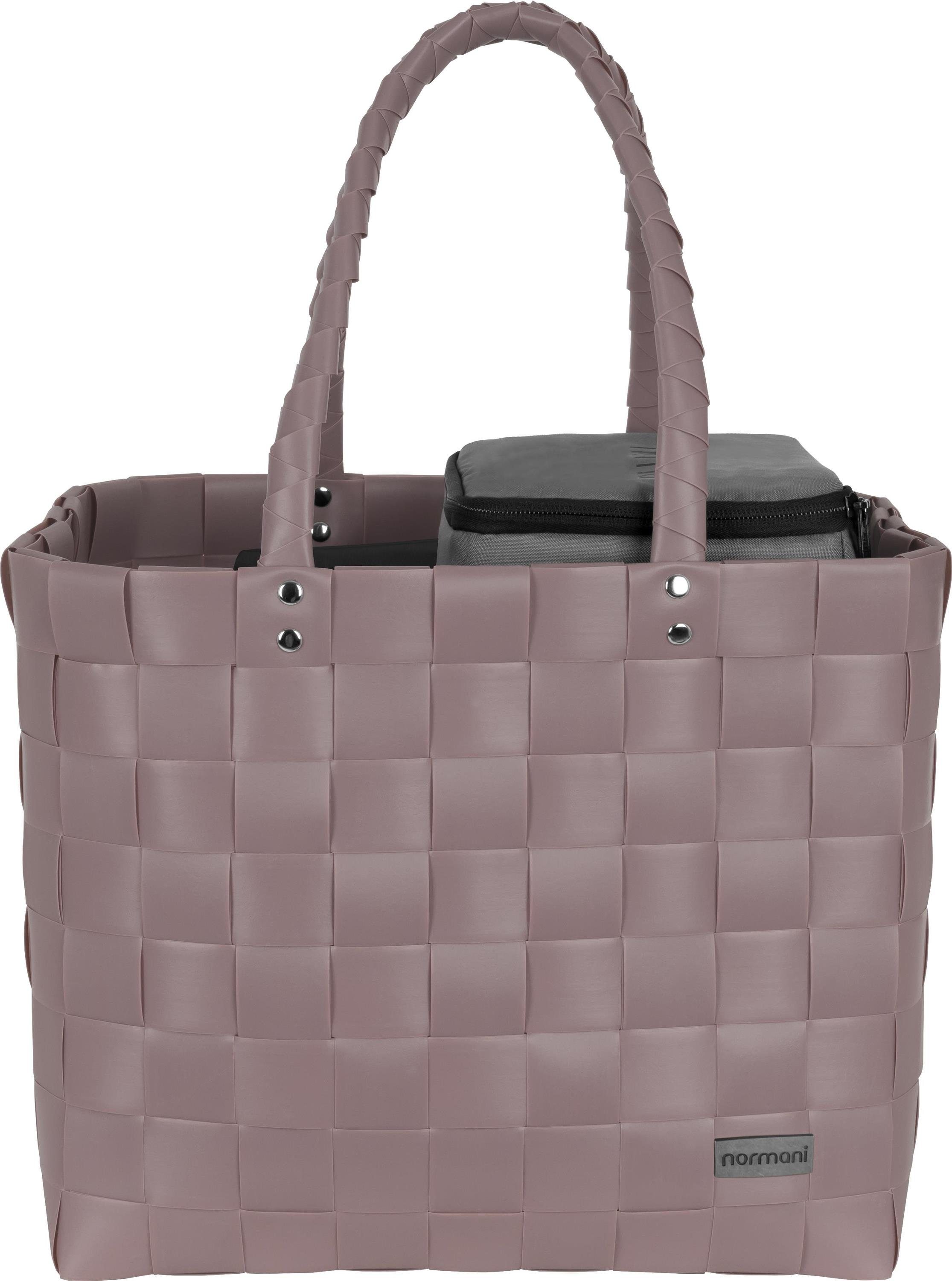 normani Einkaufskorb Flechtkorb mit kleiner Kühltasche, 20 l, Einkaufskorb mit kleinem Kühlkorb