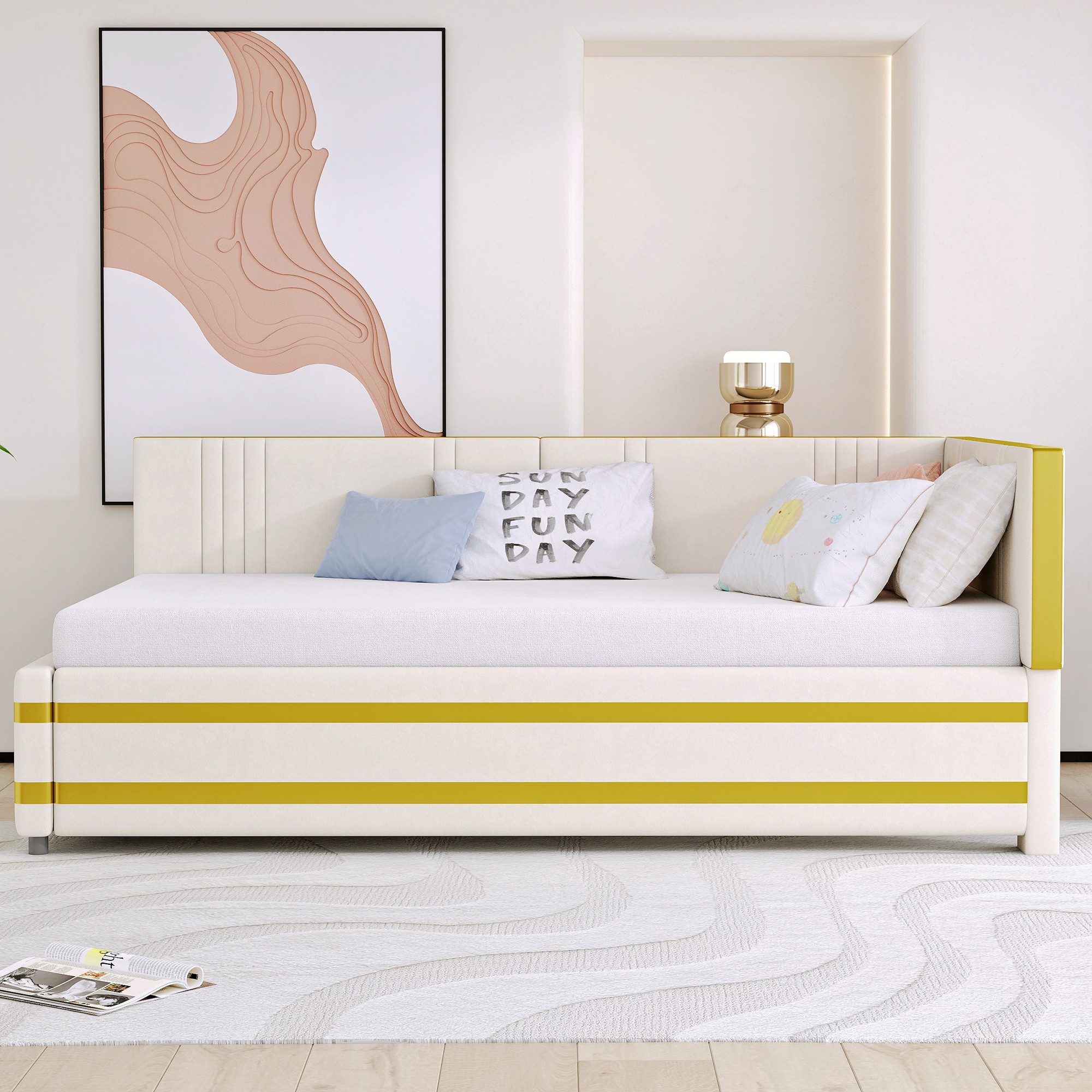 Odikalo Schlafsofa Polsterbett Sofabett 90*200 Multifunktionsbett Lattenros günstig online kaufen