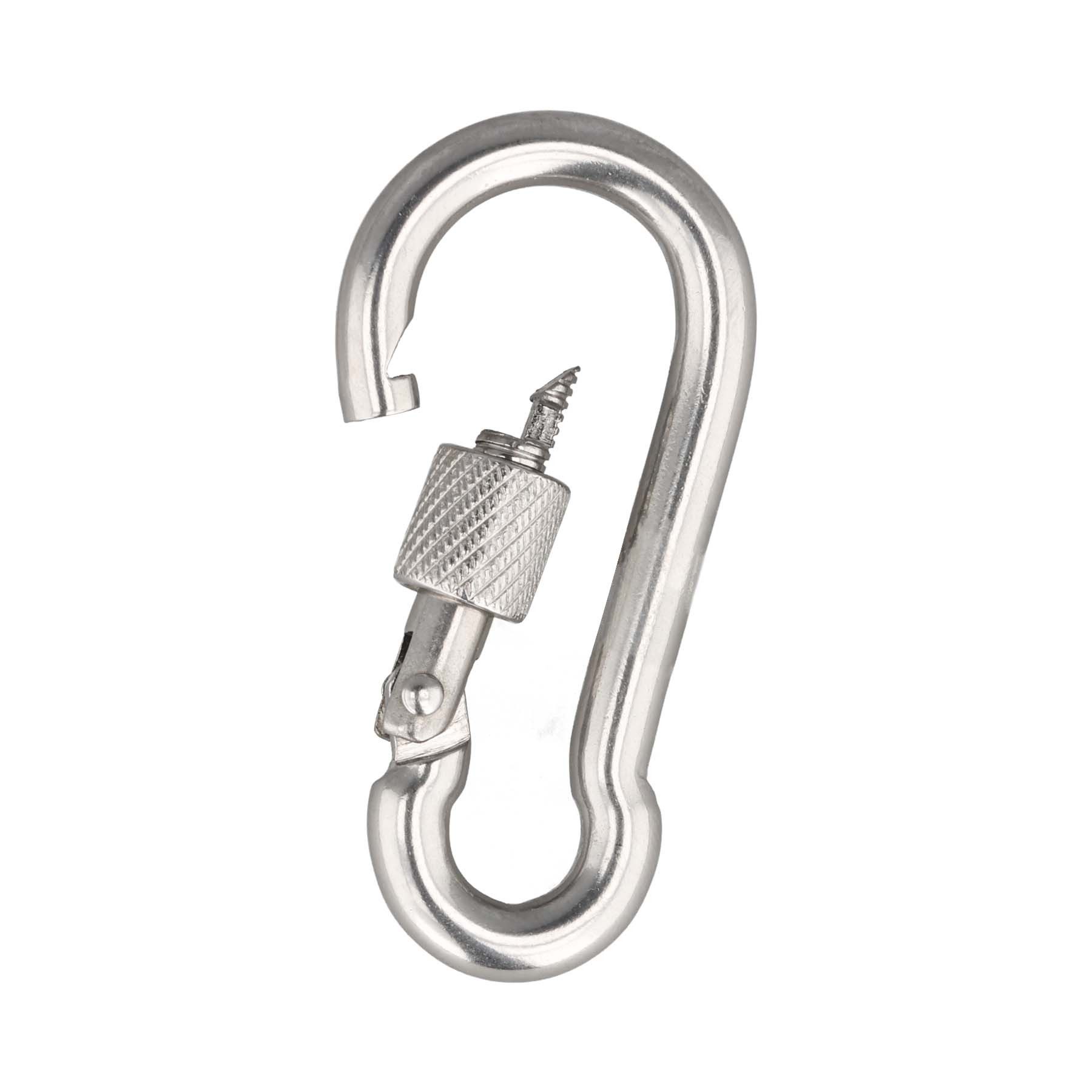 SCREWREBEL Karabiner Karabinerhaken mit Sicherheitsmutter – A4 – rostfrei – säurebeständig – Bild 3 von 4