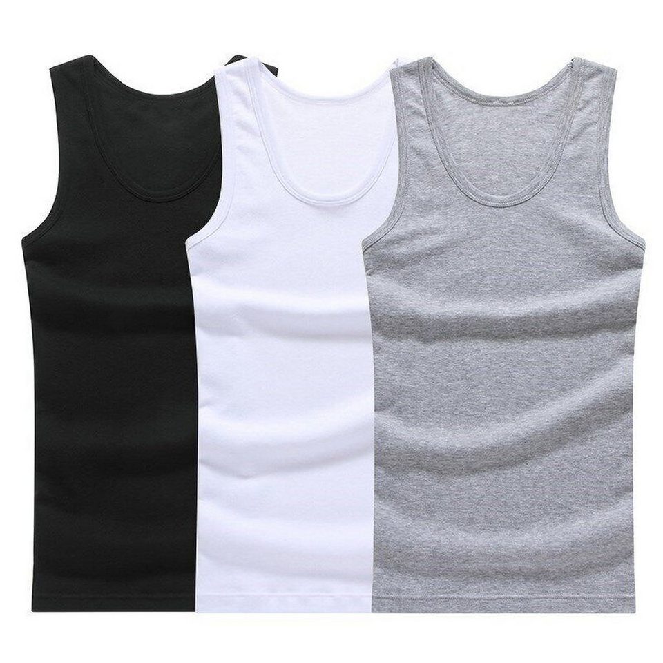 Selef Creation Unterhemd 6er Pack PREMIUM Herren Unterhemd Feinripp Tank-Top 100% Baumwolle