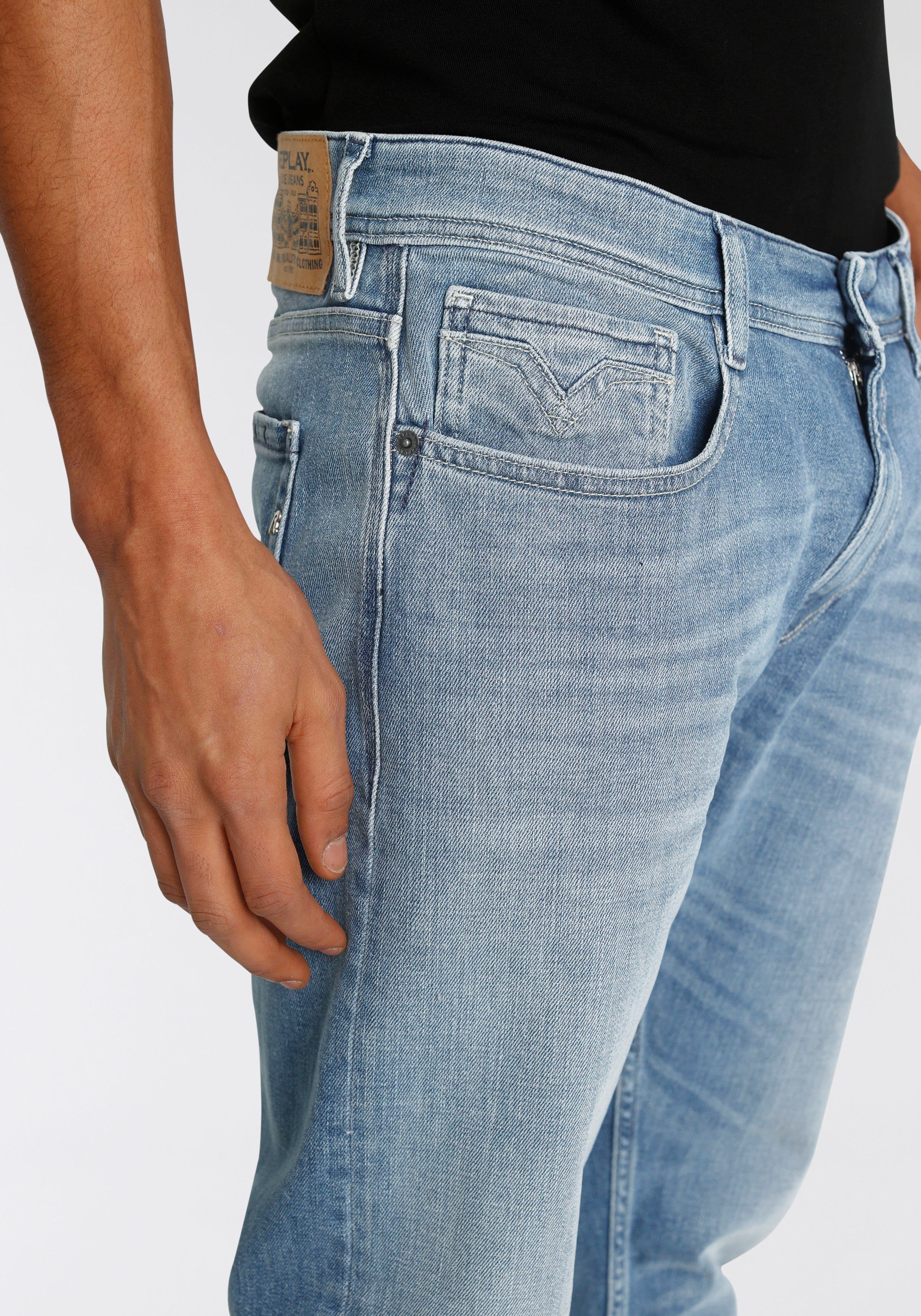 Replay Tapered-fit-Jeans Rocco light blue