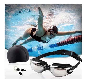 Cbei Schwimmbrille Schwimmbrille Schwimmbrille für Herren und Damen mit Breiten Gläserm, Antibeschlag-Beschichtung, UV-Schutz, verstellbares Silikonband