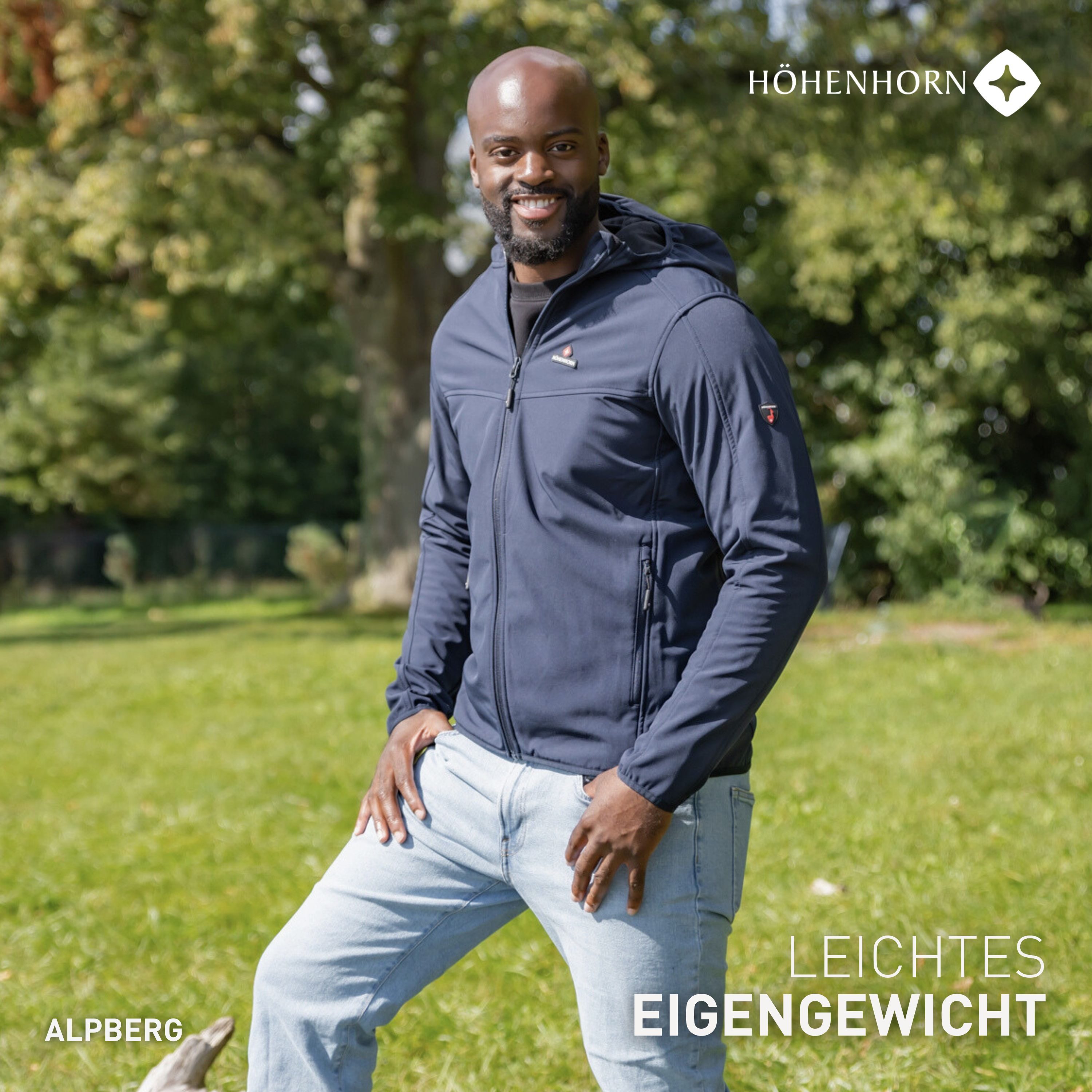 Höhenhorn Softshelljacke Alpberg Herren leichte Jacke für Männer Outdoor Übergangsjacke Microfleece-Innenfutter, Atmungsaktiv