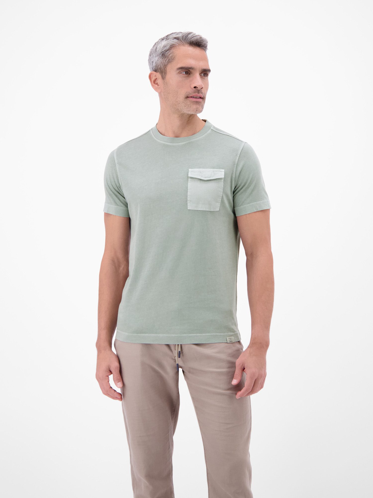 LERROS T-Shirt T-Shirt mit O-Neck und Brusttasche