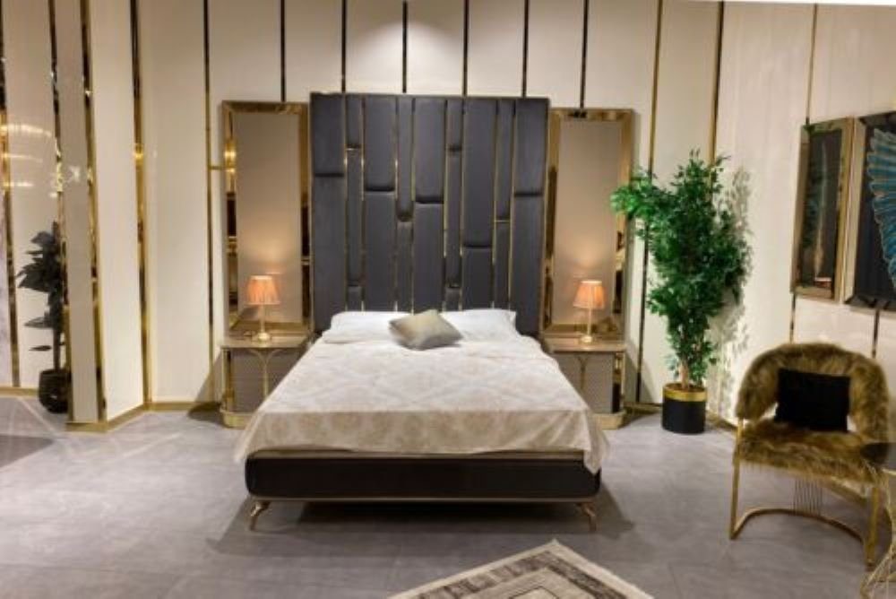 Schlafzimmer-Set (3-St), JVmoebel Europa Bett luxuriös in Nachttische 3tlg Komplett Made 2x Sets, Set Schlafzimmer